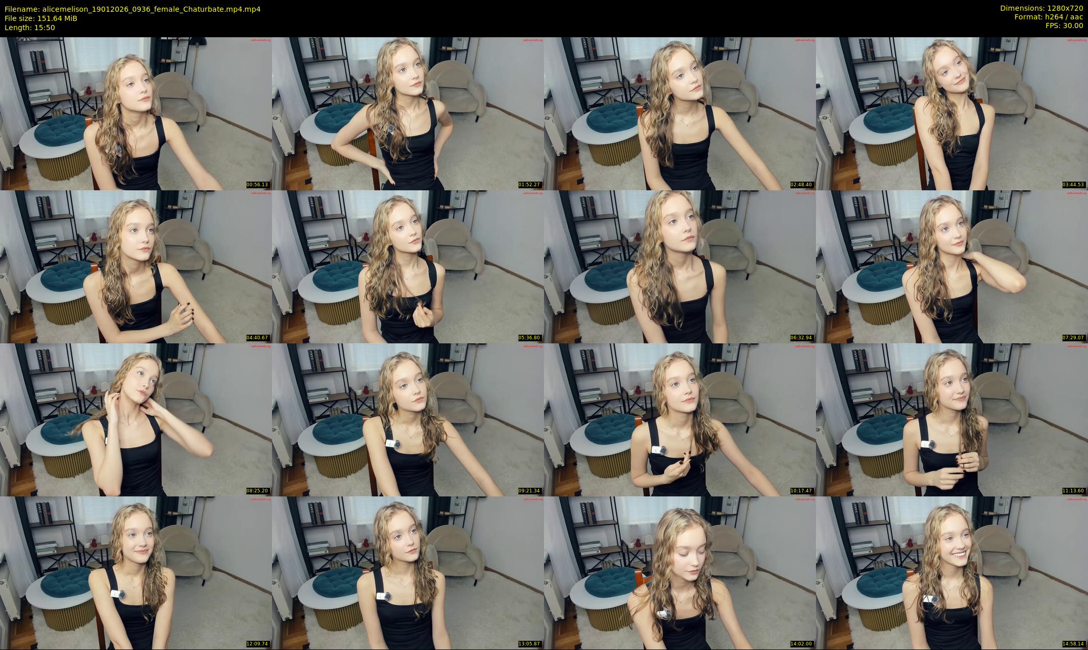 alicemelison — 16 minute Chaturbate female cam show recording, 720p, Jan 19, 2026