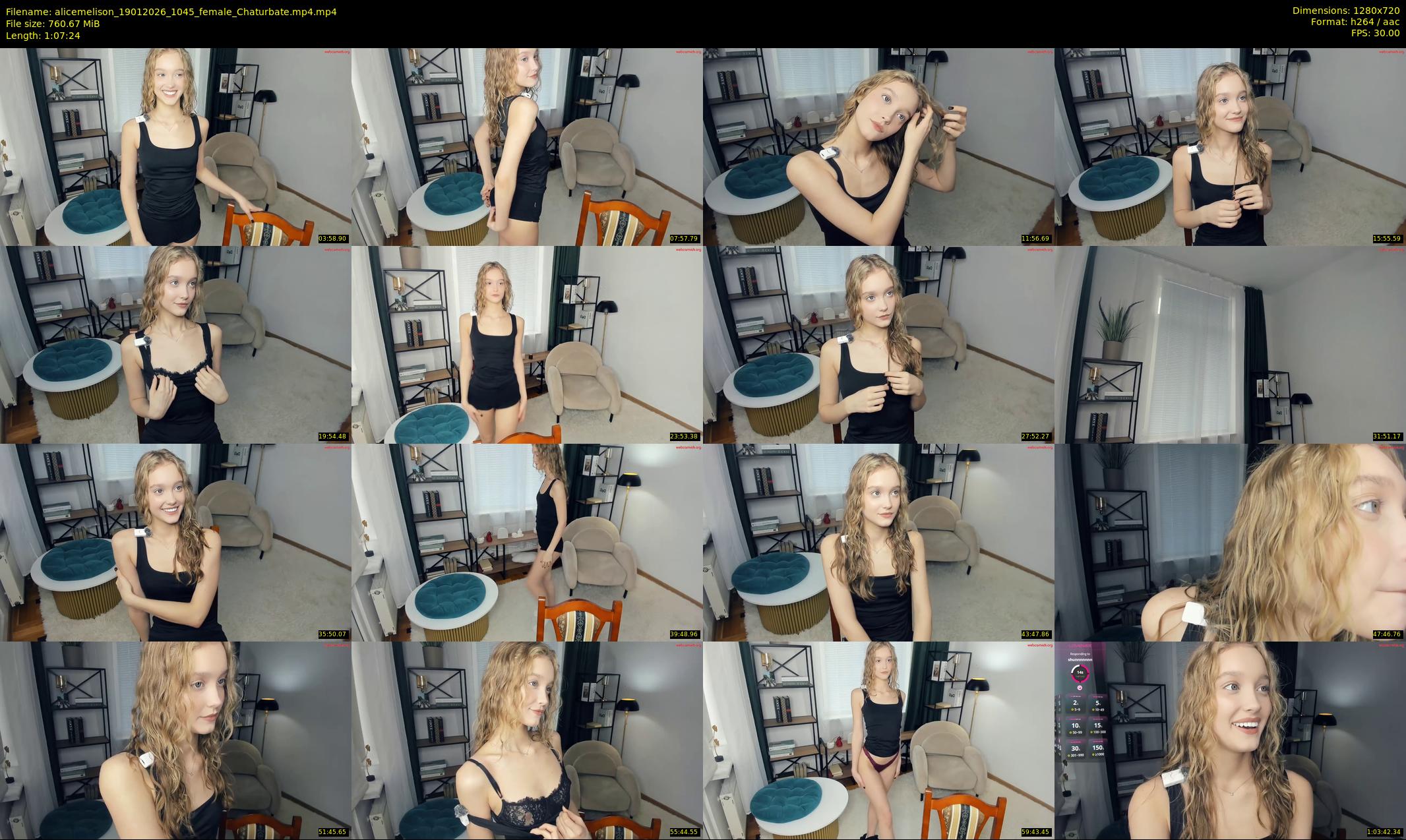 alicemelison — 68 minute Chaturbate female cam show recording, 720p, Jan 19, 2026