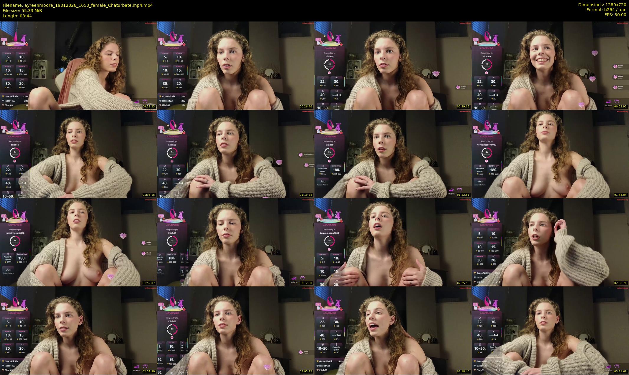 ayreenmoore — 4 minute Chaturbate female cam show recording, 720p, Jan 19, 2026
