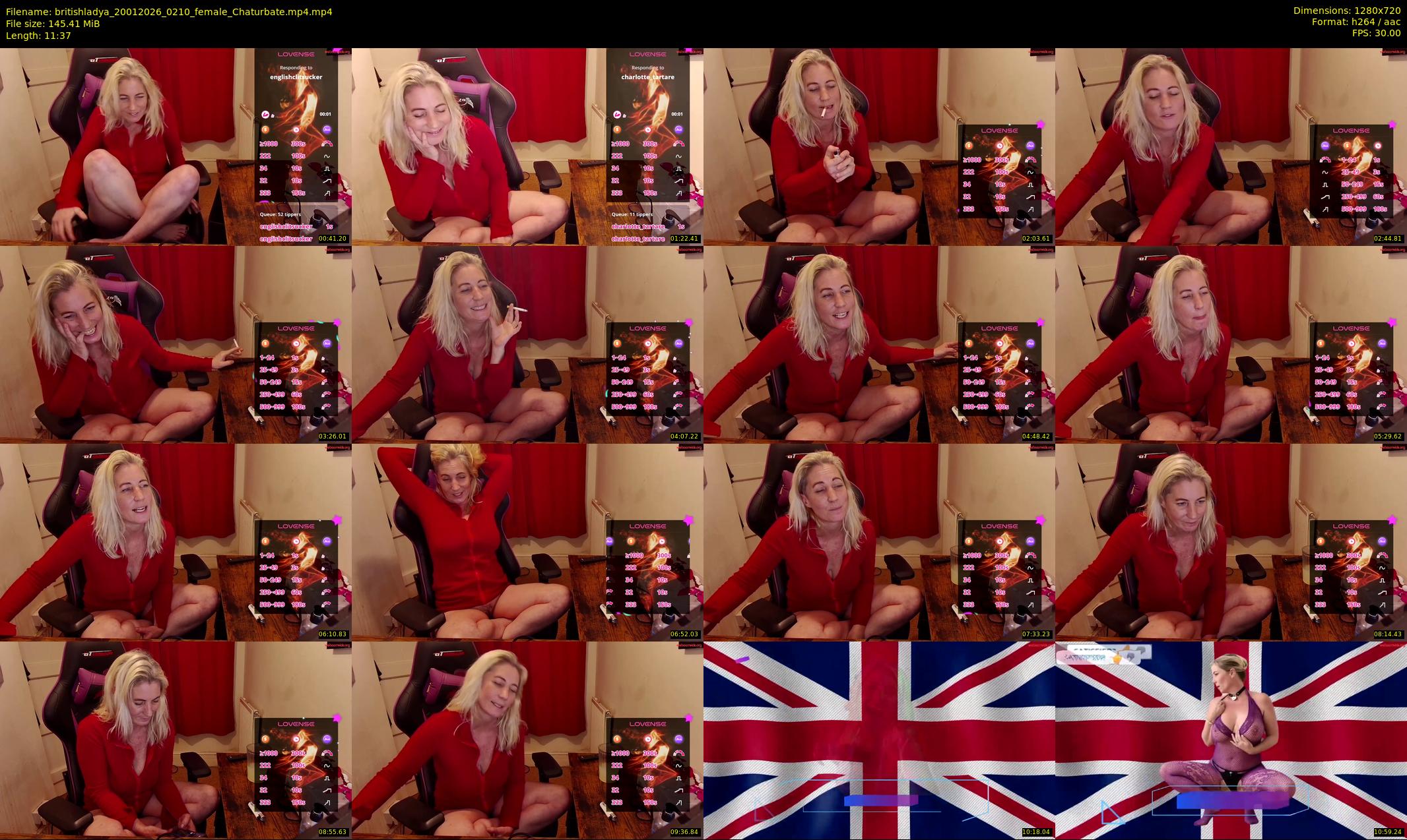 britishladya — 12 minute Chaturbate female cam show recording, 720p, Jan 20, 2026