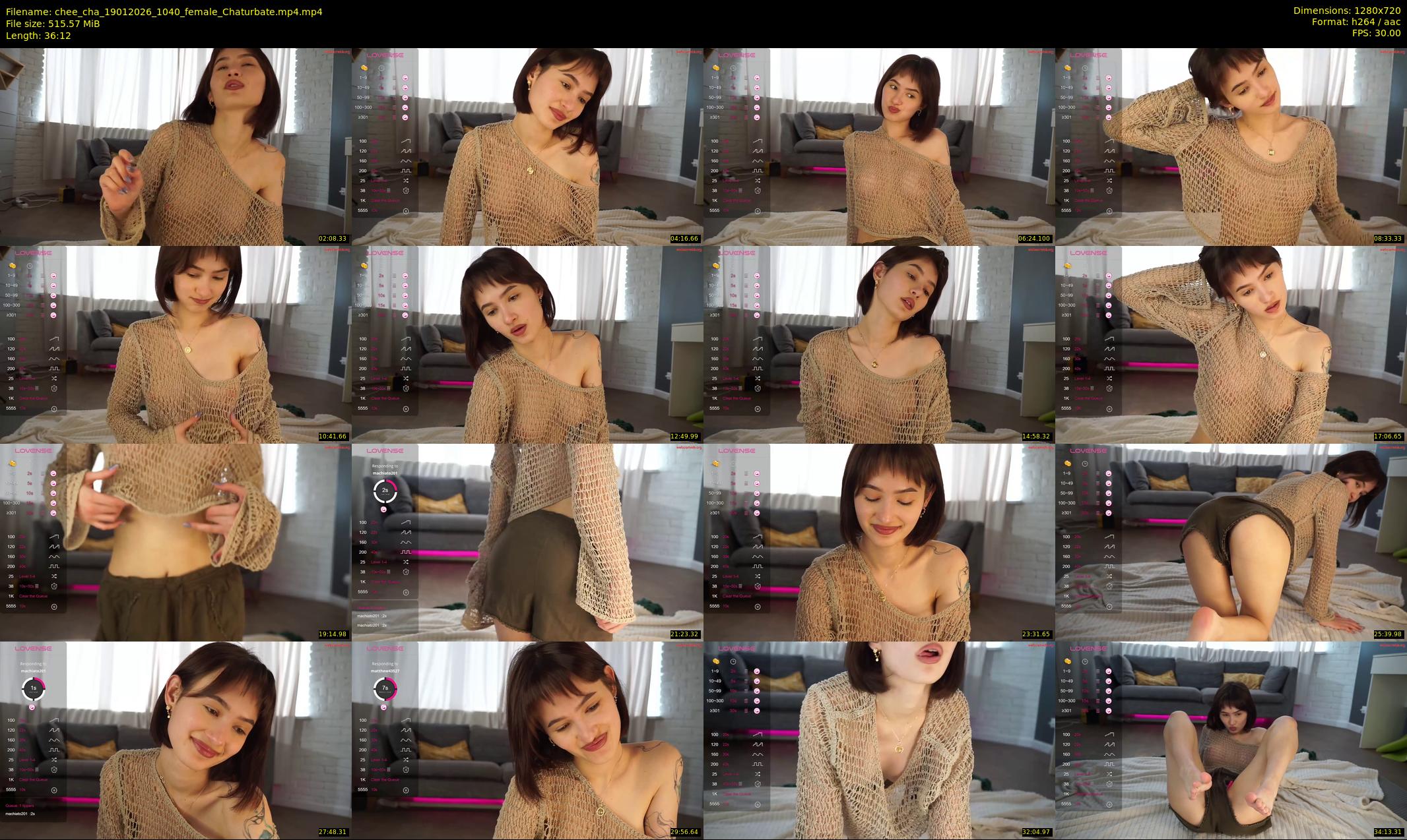 chee_cha — 37 minute Chaturbate female cam show recording, 720p, Jan 19, 2026
