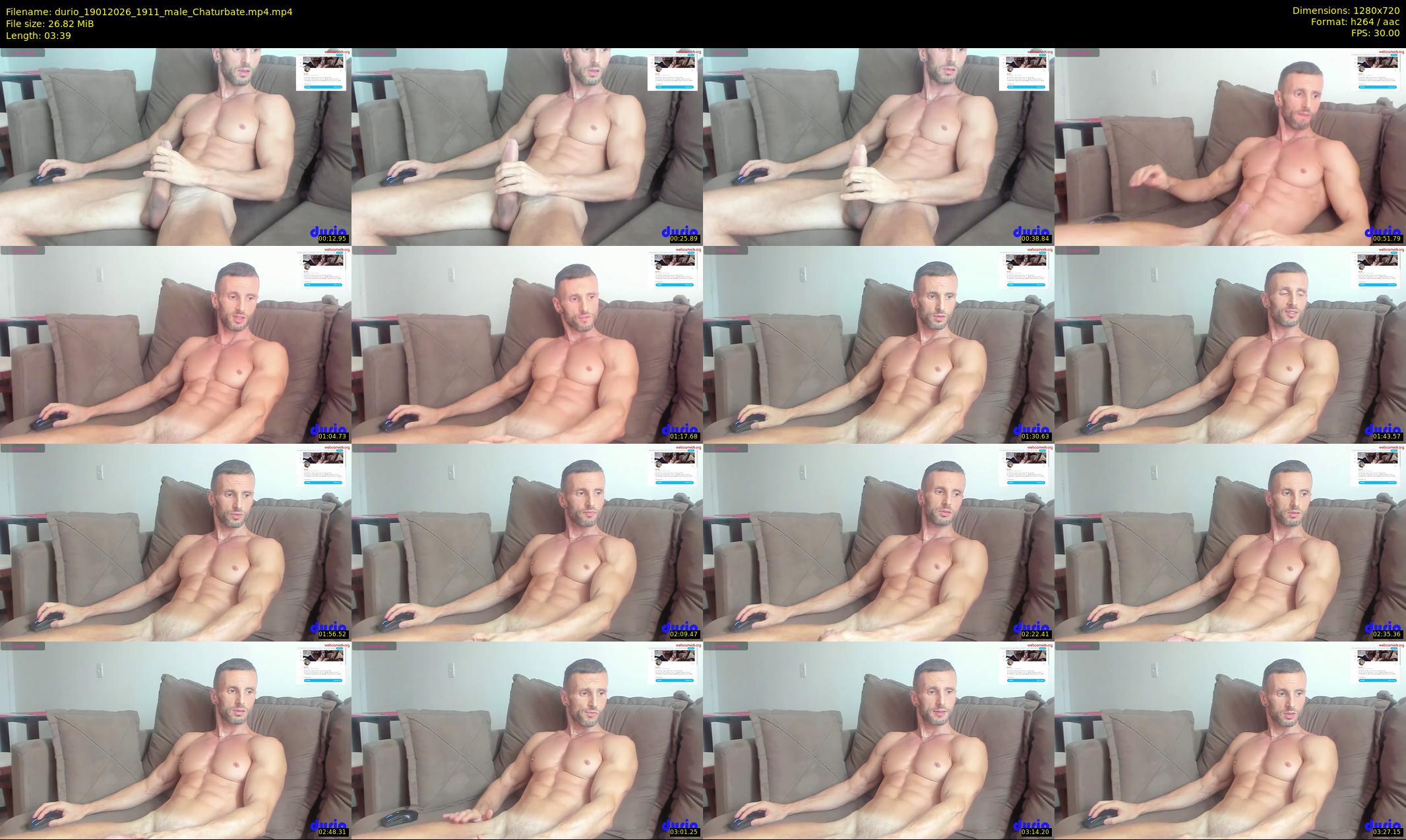 durio — 4 minute Chaturbate male cam show recording, 720p, Jan 19, 2026