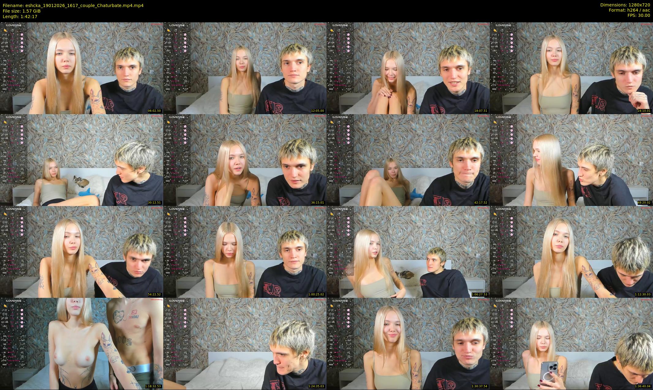 eshcka — 103 minute Chaturbate couple cam show recording, 720p, Jan 19, 2026