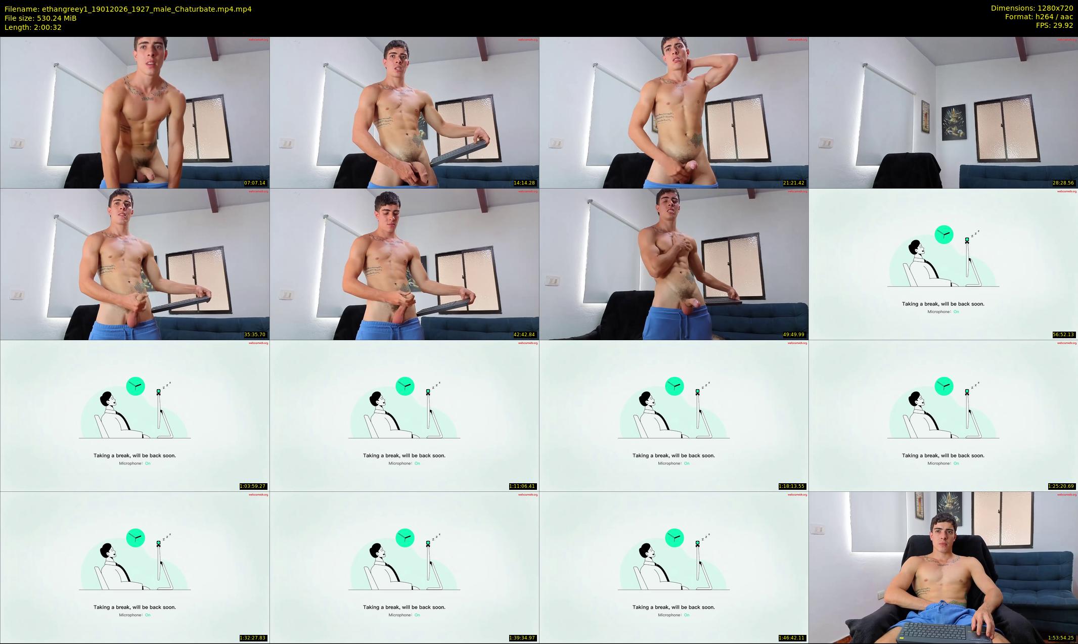 ethangreey1 — 121 minute Chaturbate male cam show recording, 720p, Jan 19, 2026