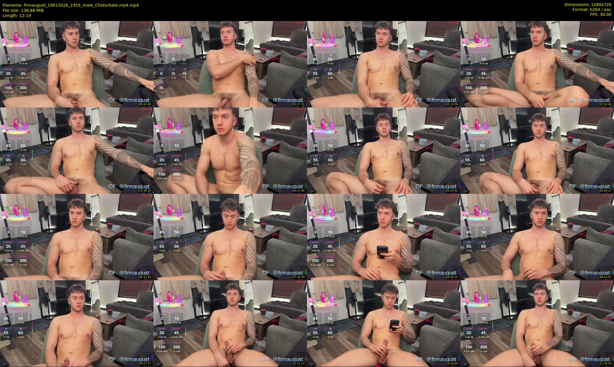 finnaugust — 13 minute Chaturbate male cam show recording, 720p, Jan 19, 2026