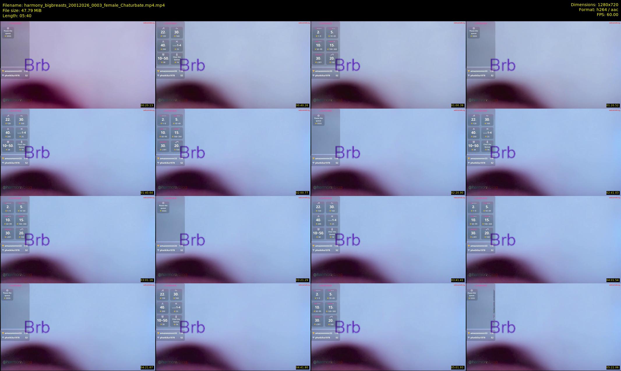 harmony_bigbreasts — 6 minute Chaturbate female cam show recording, 720p, Jan 20, 2026