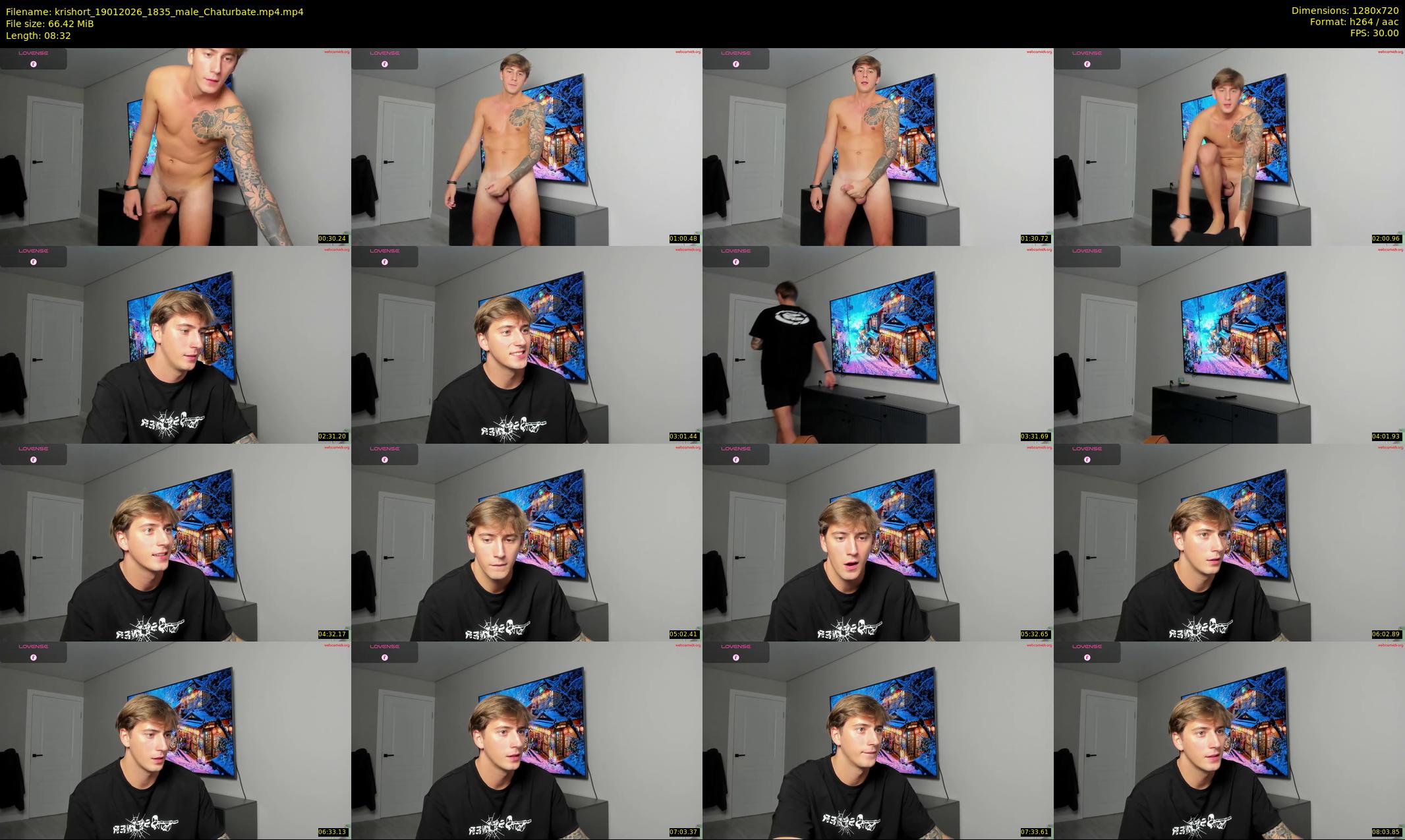 krishort — 9 minute Chaturbate male cam show recording, 720p, Jan 19, 2026
