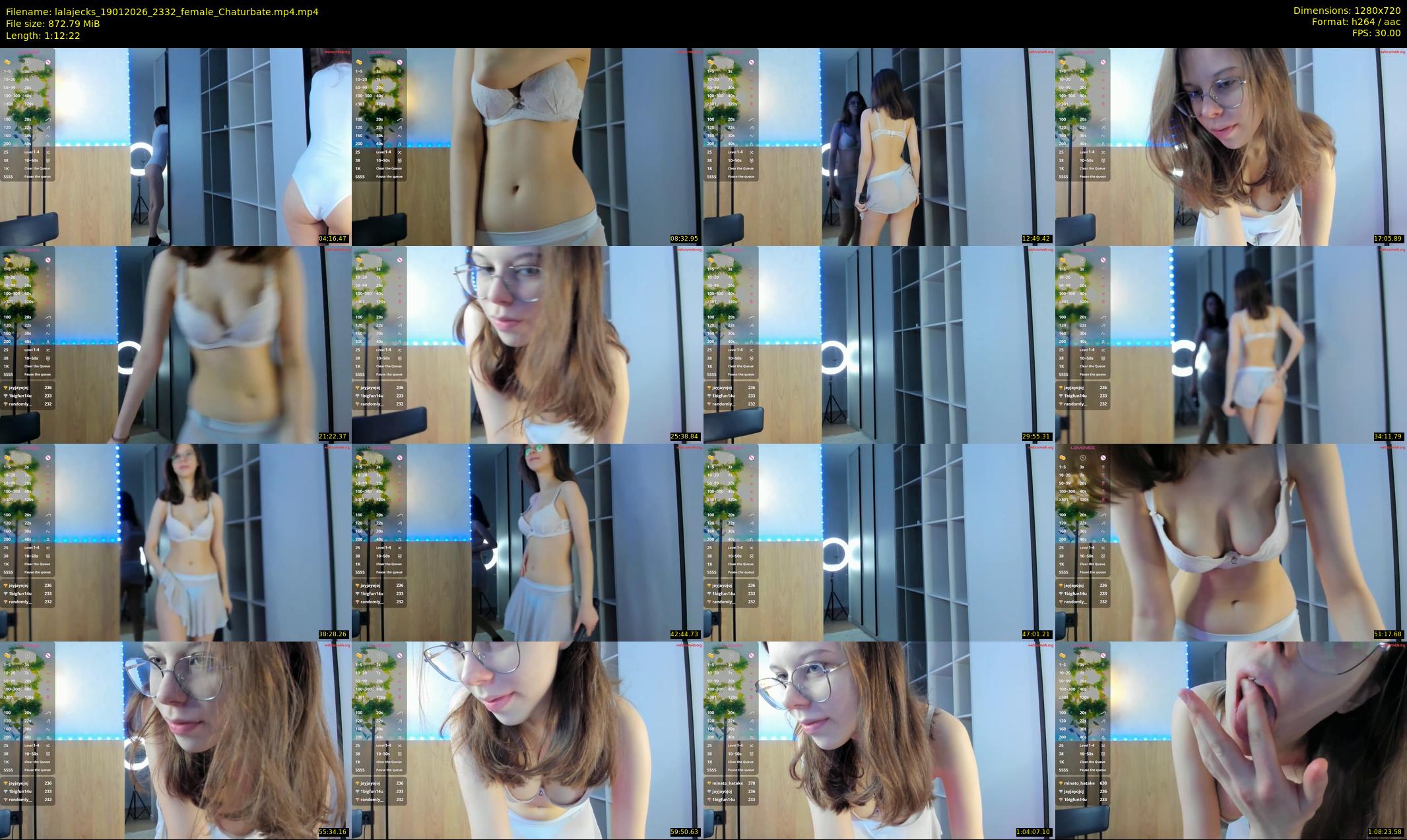 lalajecks — 73 minute Chaturbate female cam show recording, 720p, Jan 19, 2026