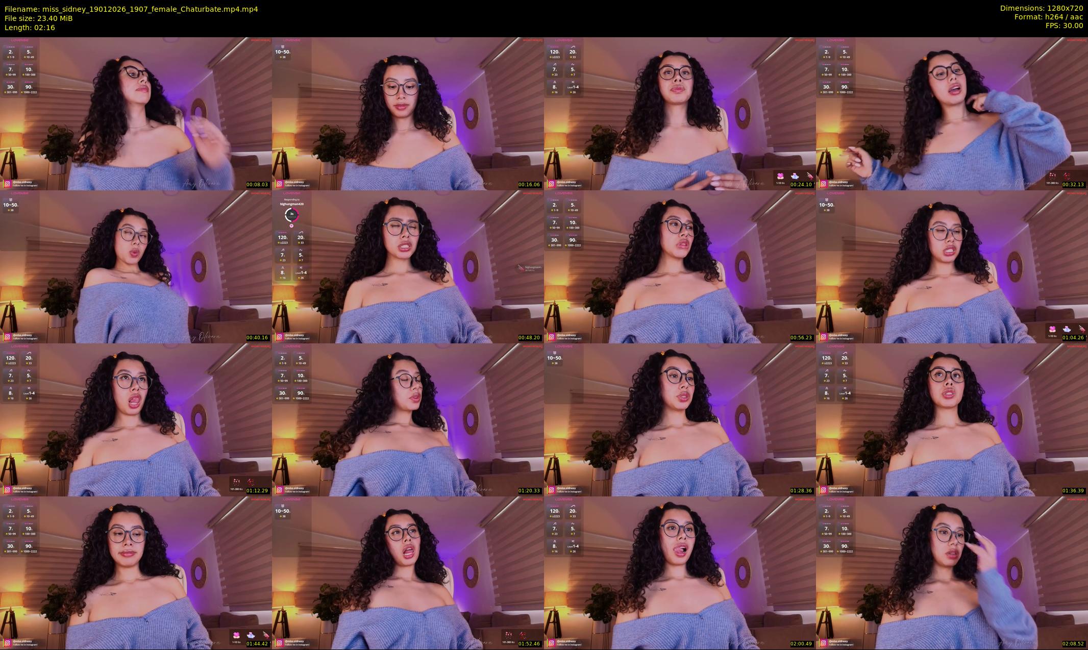 miss_sidney — 3 minute Chaturbate female cam show recording, 720p, Jan 19, 2026