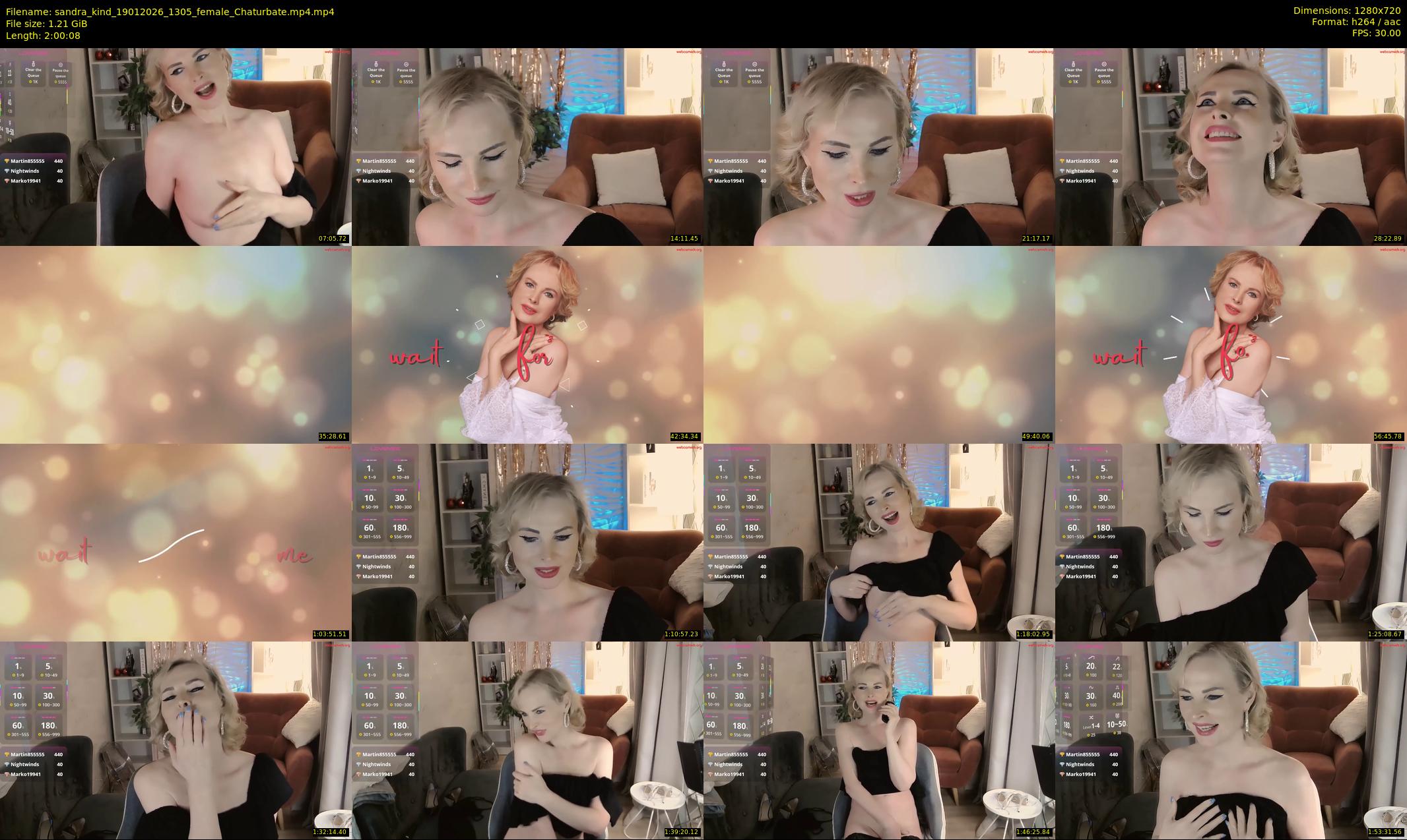 sandra_kind — 121 minute Chaturbate female cam show recording, 720p, Jan 19, 2026