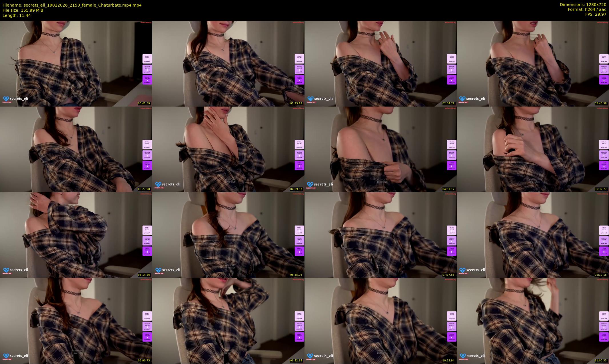 secrets_eli — 12 minute Chaturbate female cam show recording, 720p, Jan 19, 2026