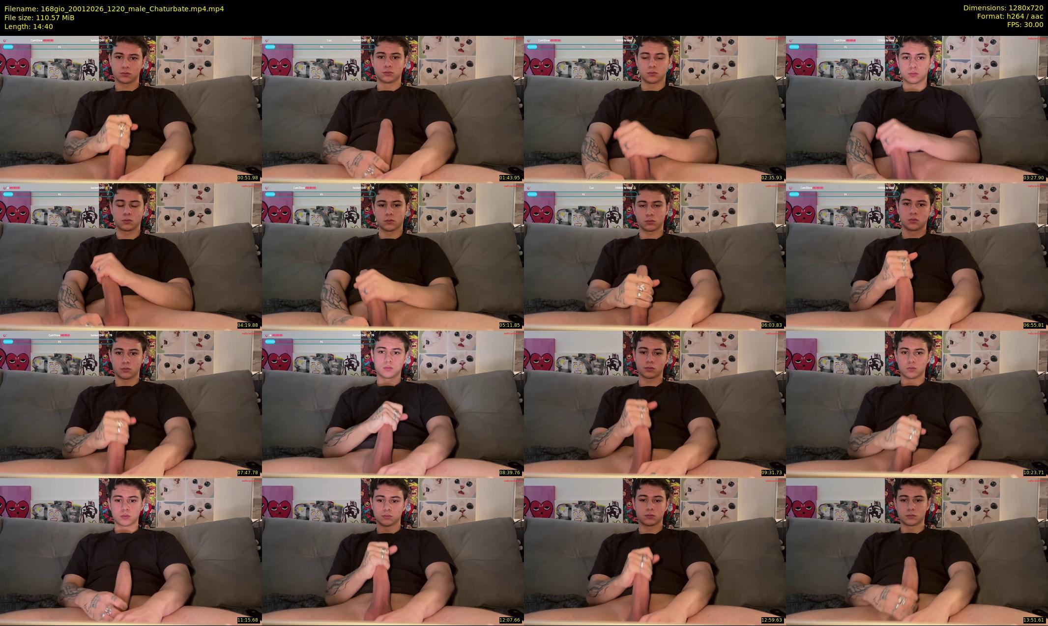 168gio — 15 minute Chaturbate male cam show recording, 720p, Jan 20, 2026