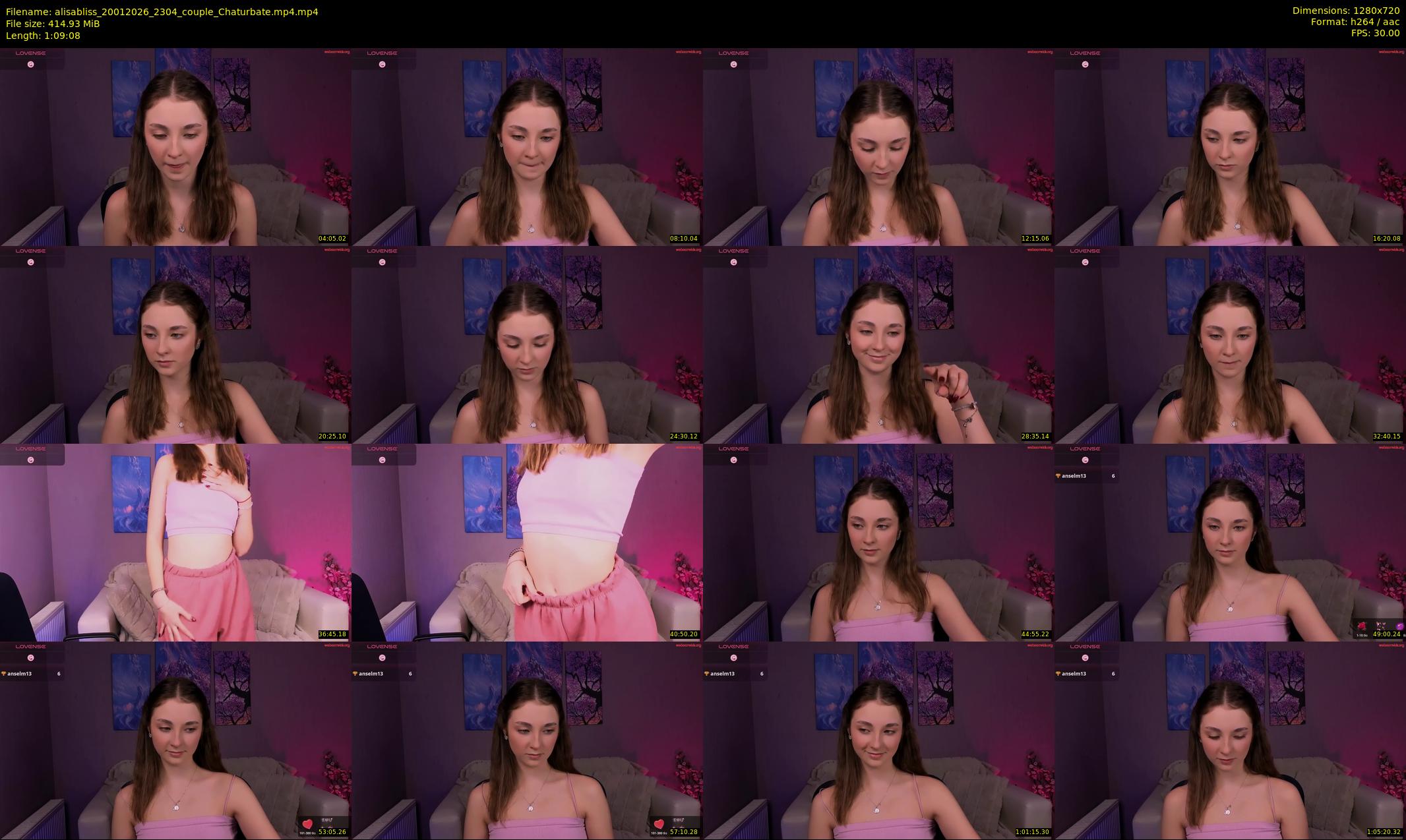 alisabliss — 70 minute Chaturbate female cam show recording, 720p, Jan 20, 2026