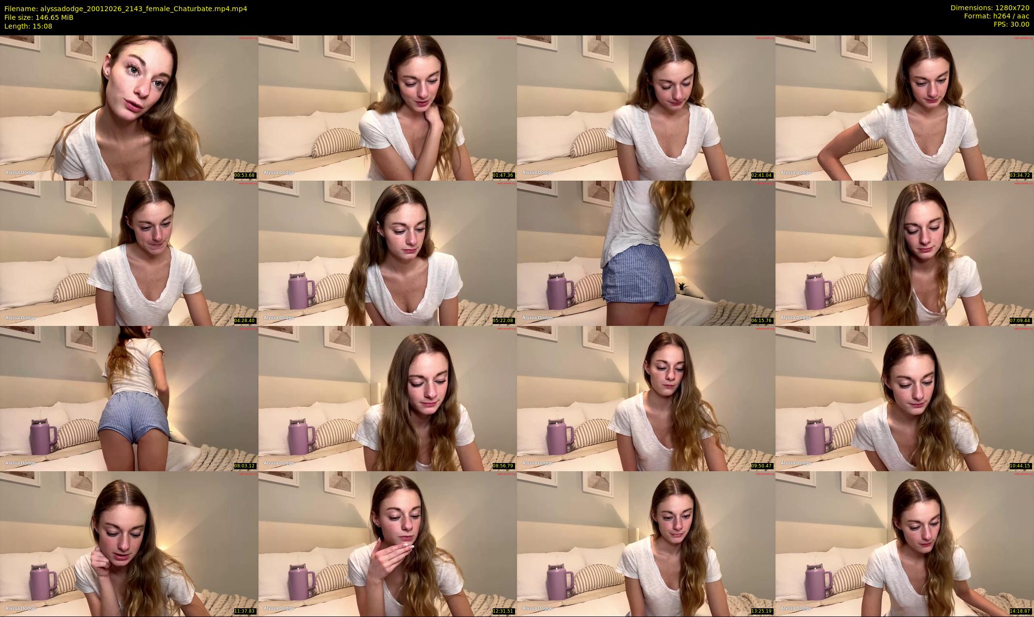 alyssadodge — 16 minute Chaturbate female cam show recording, 720p, Jan 20, 2026