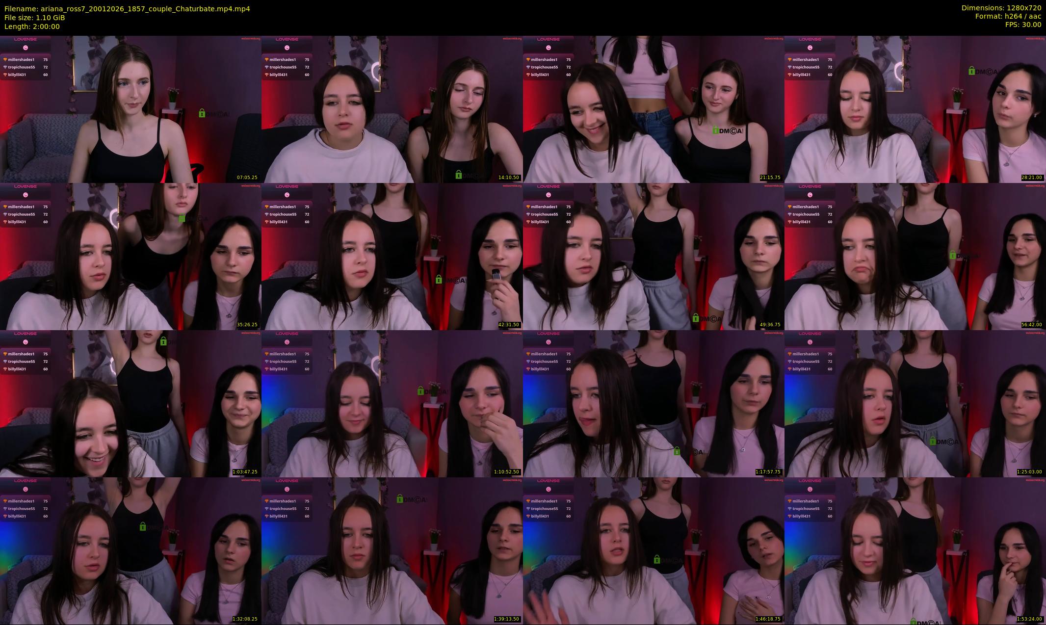 ariana_ross7 — 120 minute Chaturbate couple cam show recording, 720p, Jan 20, 2026