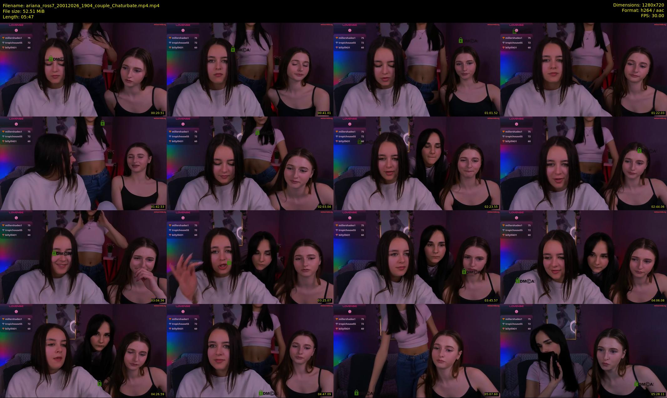 ariana_ross7 — 6 minute Chaturbate couple cam show recording, 720p, Jan 20, 2026