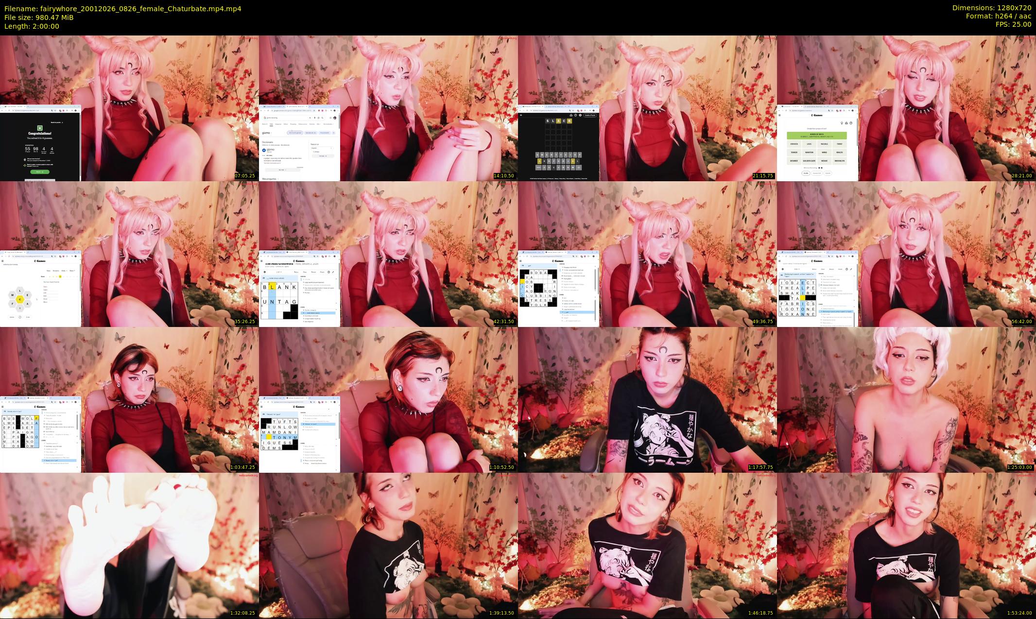 fairywhore — 120 minute Chaturbate female cam show recording, 720p, Jan 20, 2026