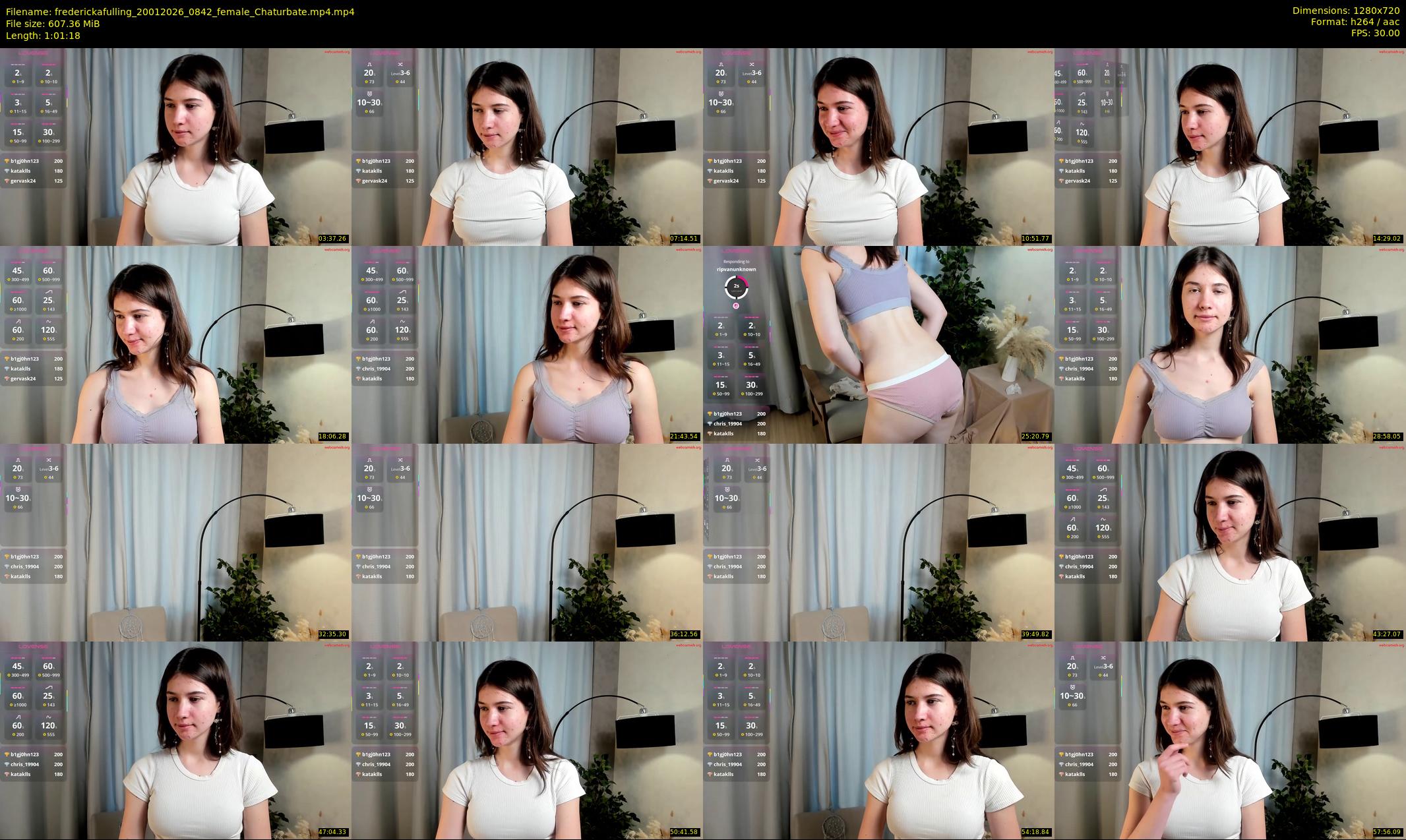 frederickafulling — 62 minute Chaturbate female cam show recording, 720p, Jan 20, 2026
