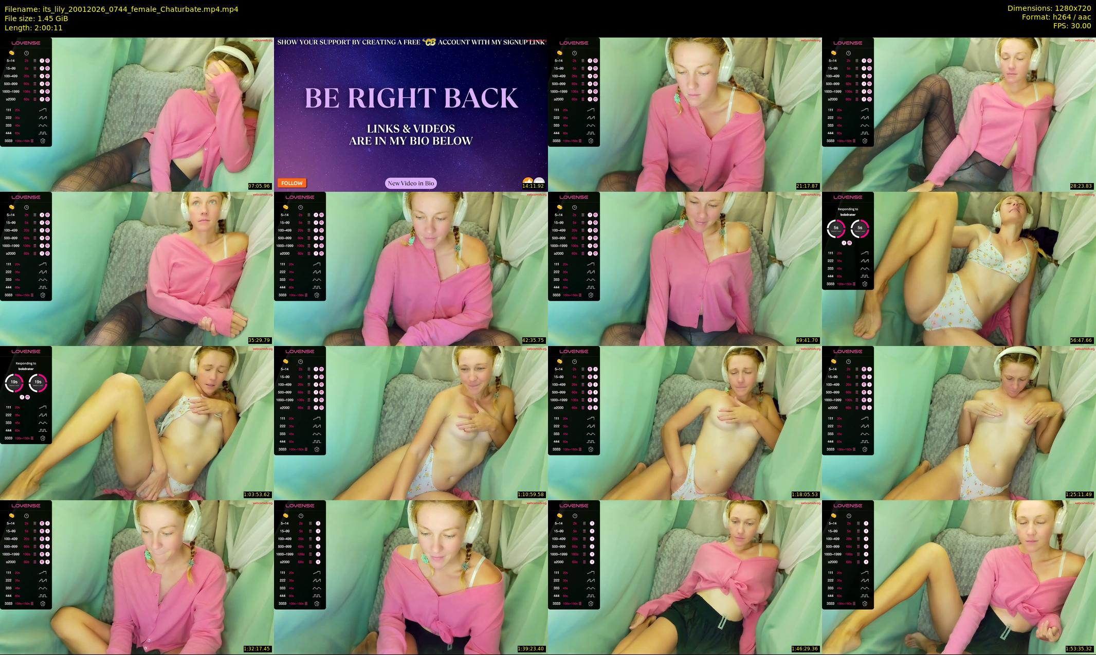 its_lily — 121 minute Chaturbate female cam show recording, 720p, Jan 20, 2026