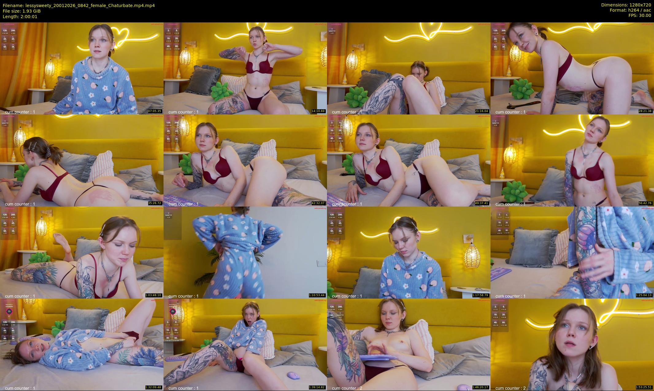 lessysweety — 121 minute Chaturbate female cam show recording, 720p, Jan 20, 2026