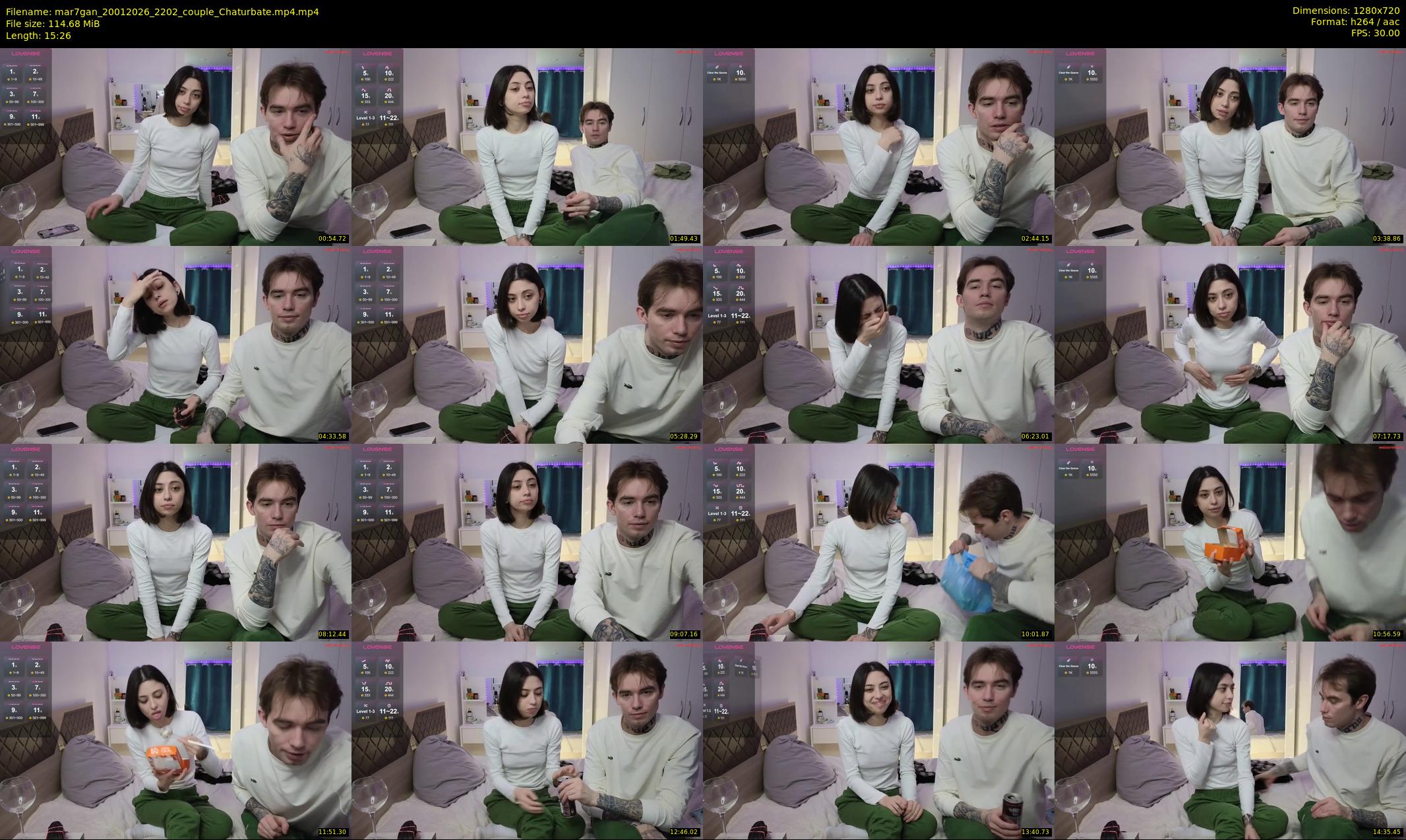 mar7gan — 16 minute Chaturbate couple cam show recording, 720p, Jan 20, 2026