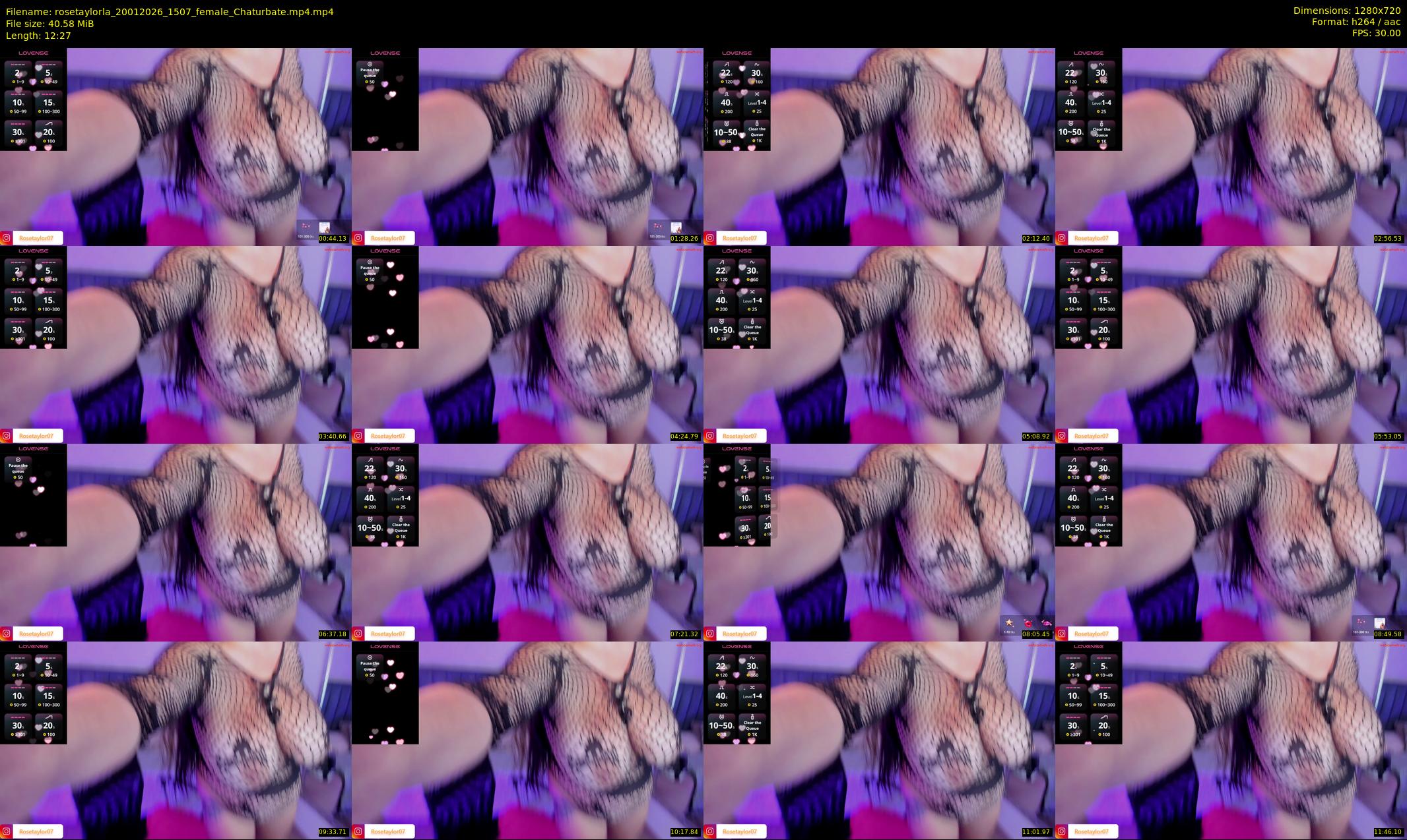 rosetaylorla — 13 minute Chaturbate female cam show recording, 720p, Jan 20, 2026
