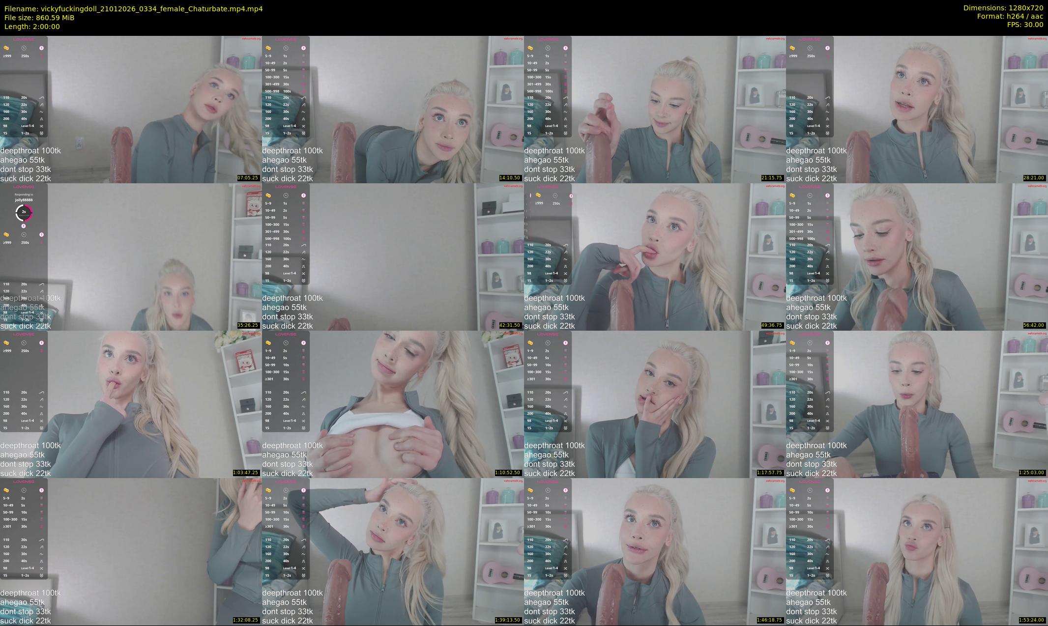 vickyfuckingdoll — 120 minute Chaturbate female cam show recording, 720p, Jan 21, 2026