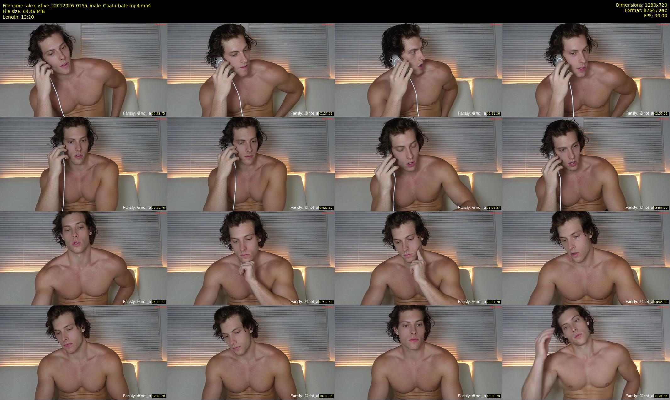 alex_islive — 13 minute Chaturbate male cam show recording, 720p, Jan 22, 2026