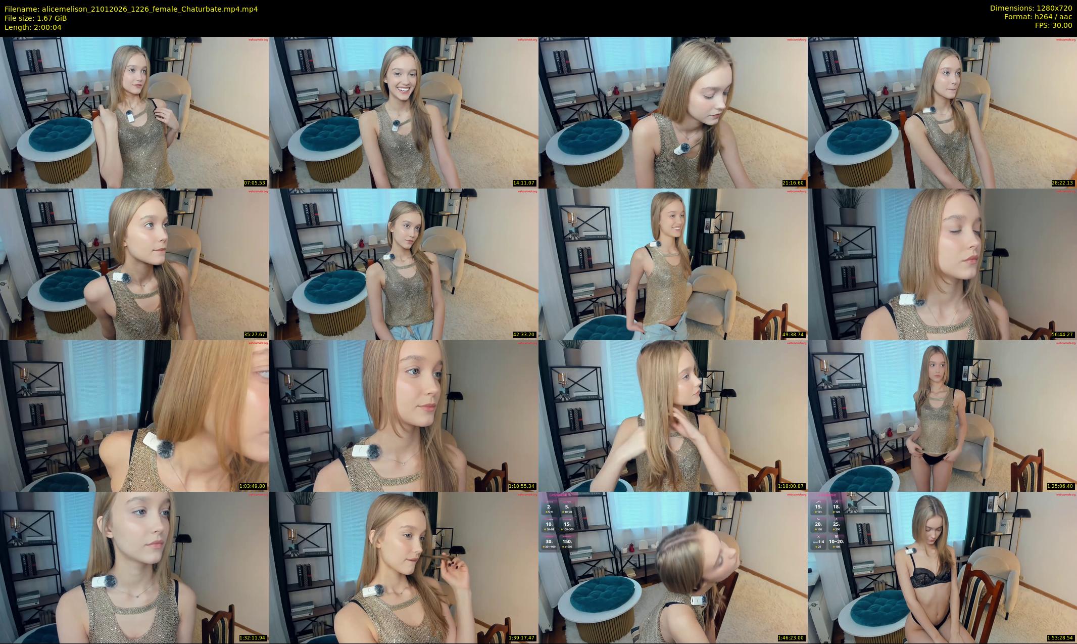alicemelison — 121 minute Chaturbate female cam show recording, 720p, Jan 21, 2026