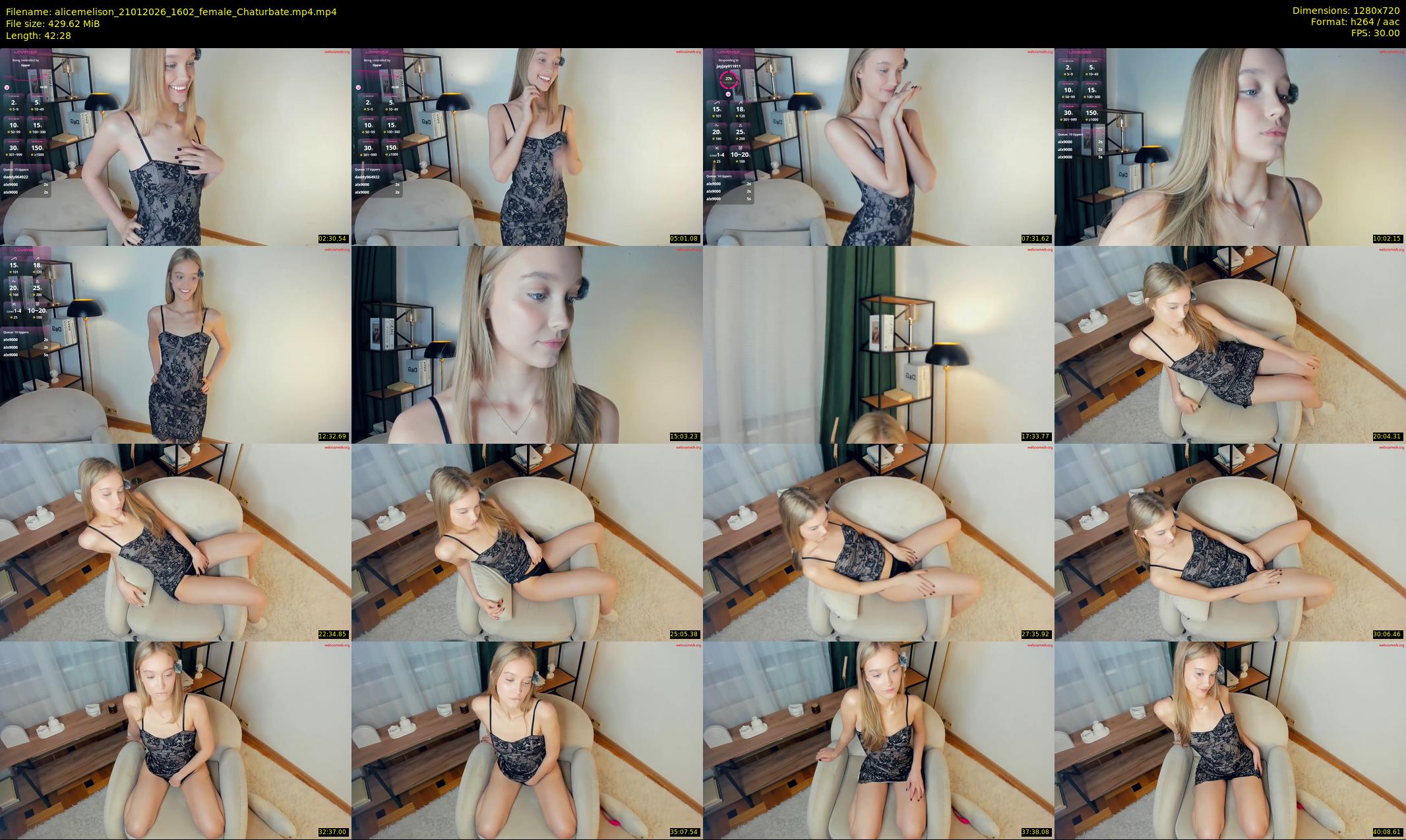 alicemelison — 43 minute Chaturbate female cam show recording, 720p, Jan 21, 2026