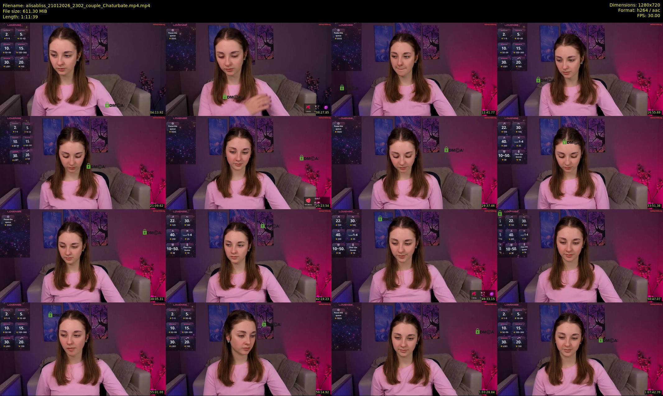 alisabliss — 72 minute Chaturbate female cam show recording, 720p, Jan 21, 2026