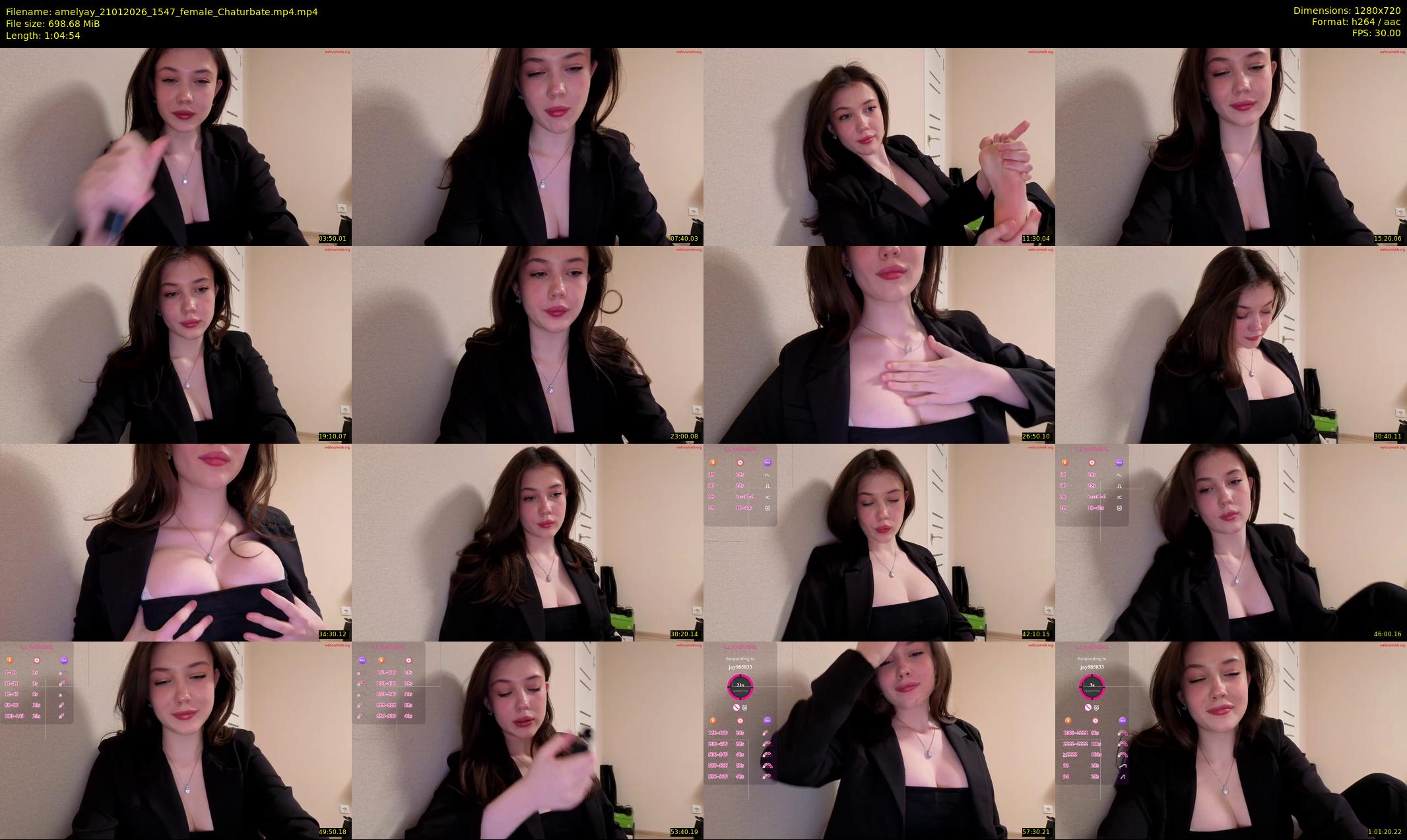 amelyay — 65 minute Chaturbate female cam show recording, 720p, Jan 21, 2026
