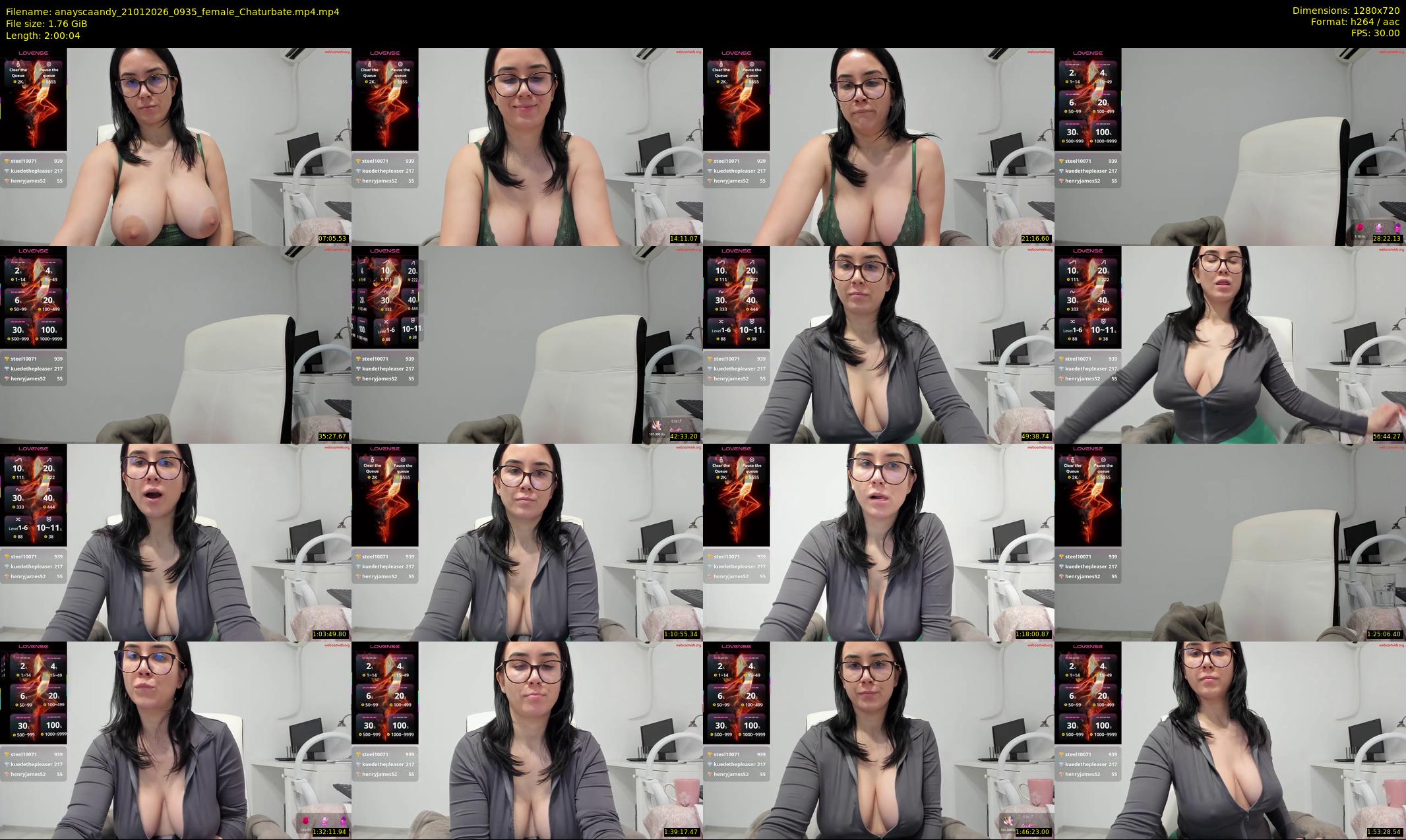 anayscaandy — 121 minute Chaturbate female cam show recording, 720p, Jan 21, 2026
