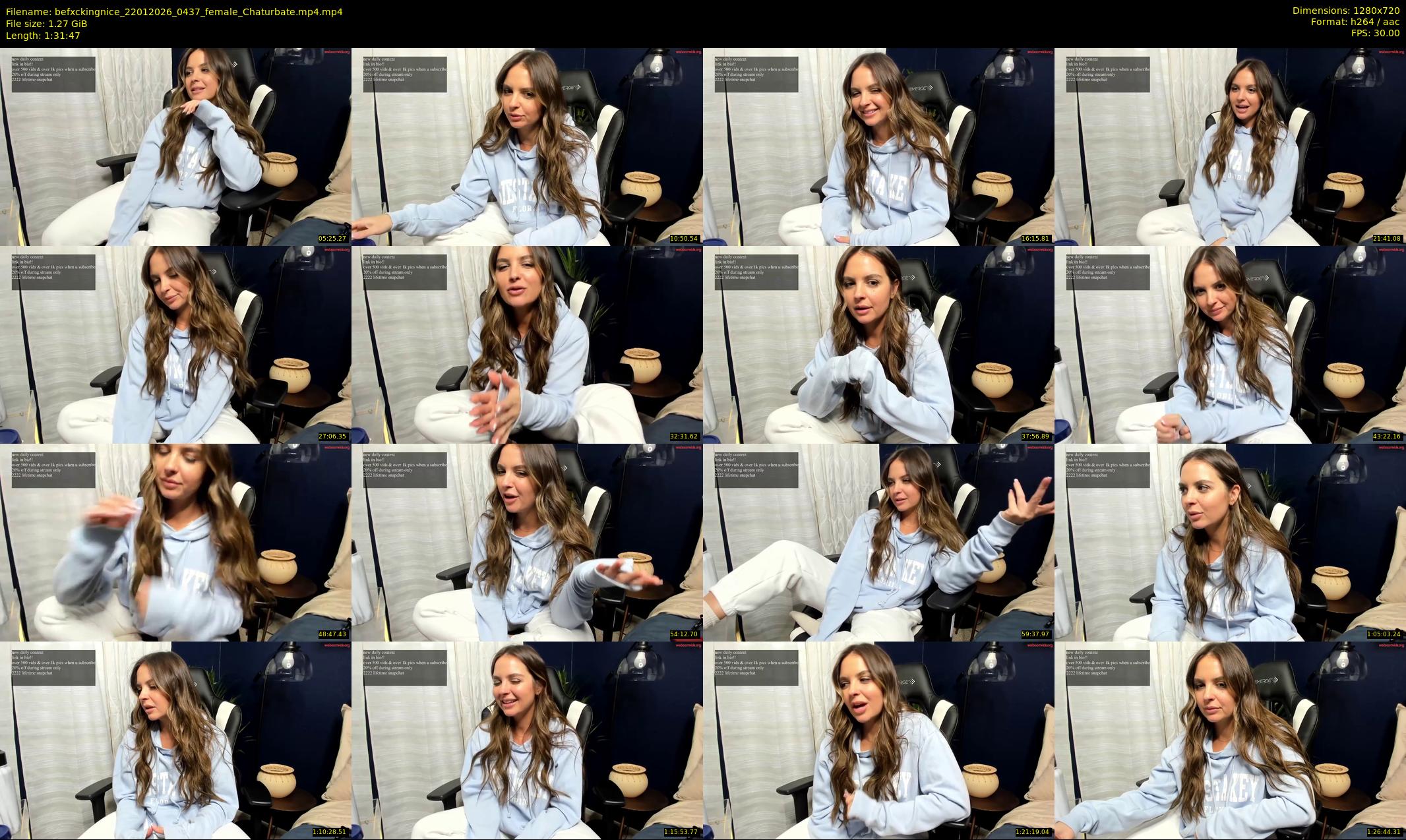 befxckingnice — 92 minute Chaturbate female cam show recording, 720p, Jan 22, 2026