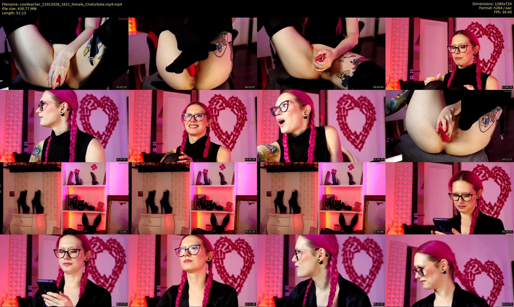 coolteacher — 52 minute Chaturbate female cam show recording, 720p, Jan 21, 2026