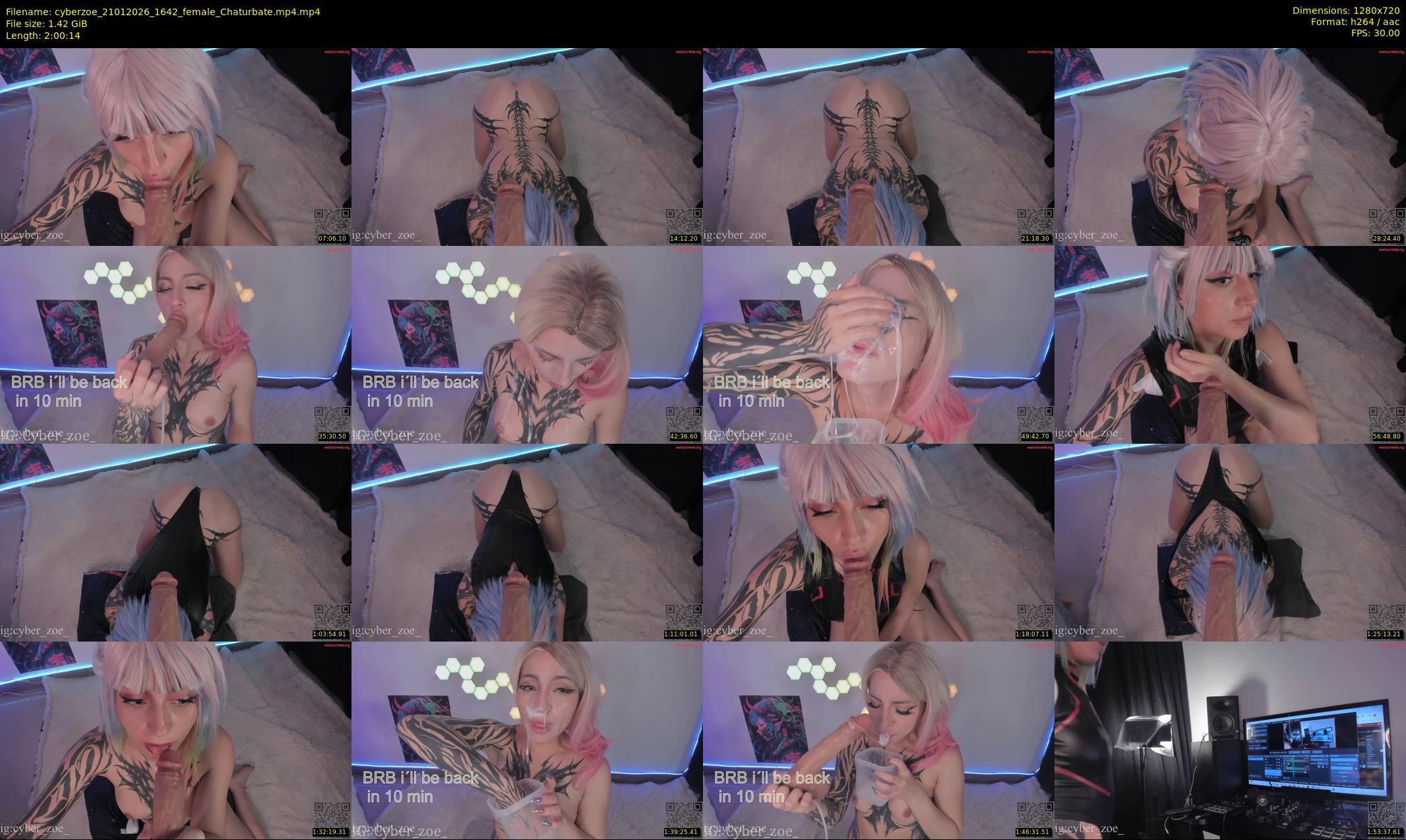 cyberzoe — 121 minute Chaturbate female cam show recording, 720p, Jan 21, 2026