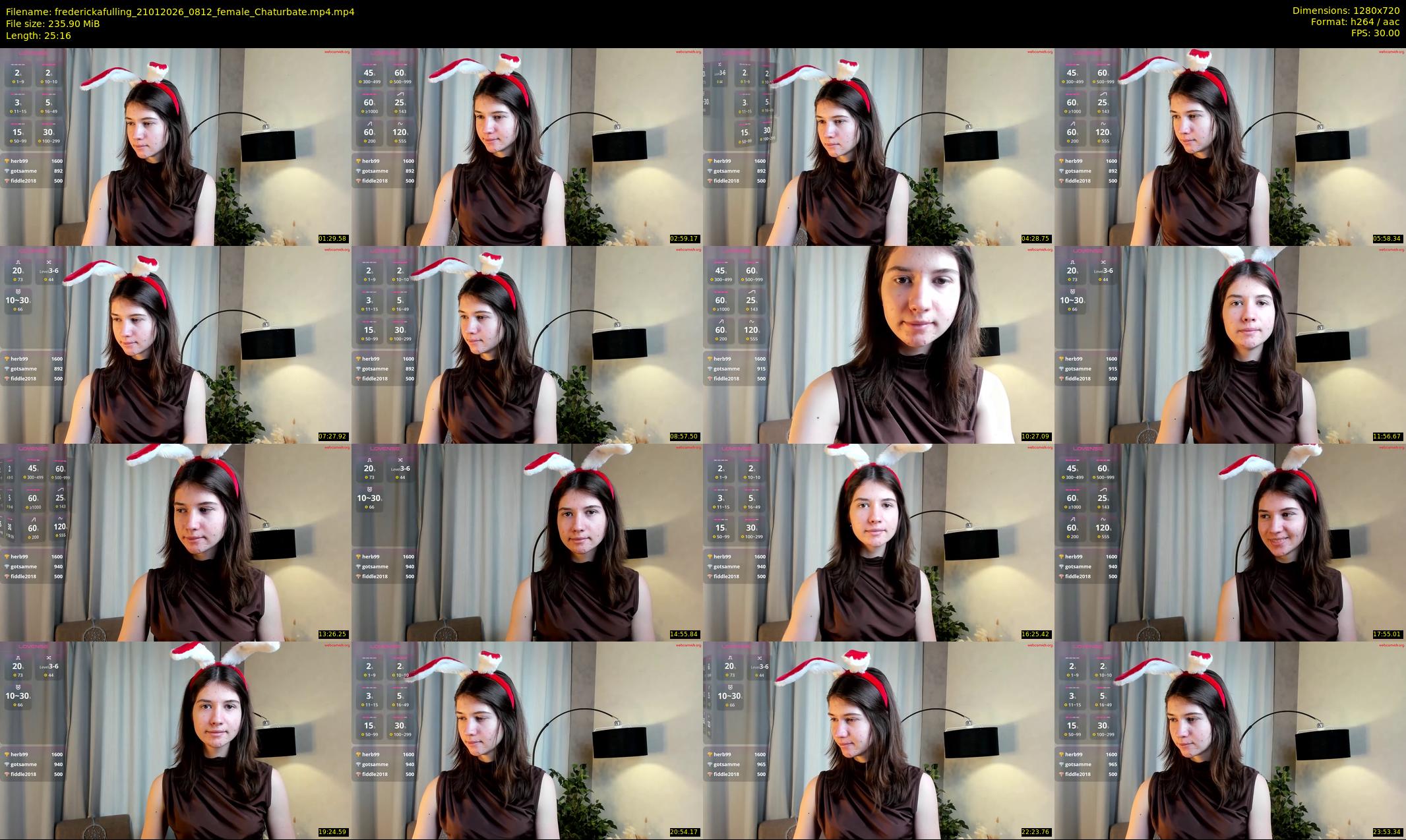 frederickafulling — 26 minute Chaturbate female cam show recording, 720p, Jan 21, 2026