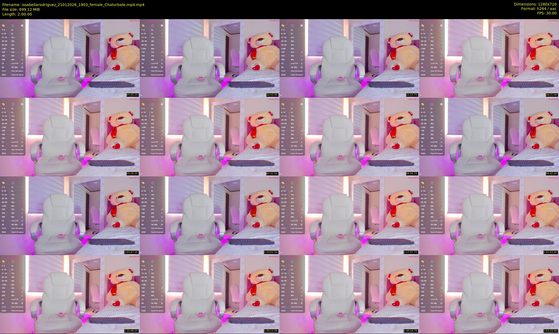 issabellarodriguez — 120 minute Chaturbate female cam show recording, 720p, Jan 21, 2026