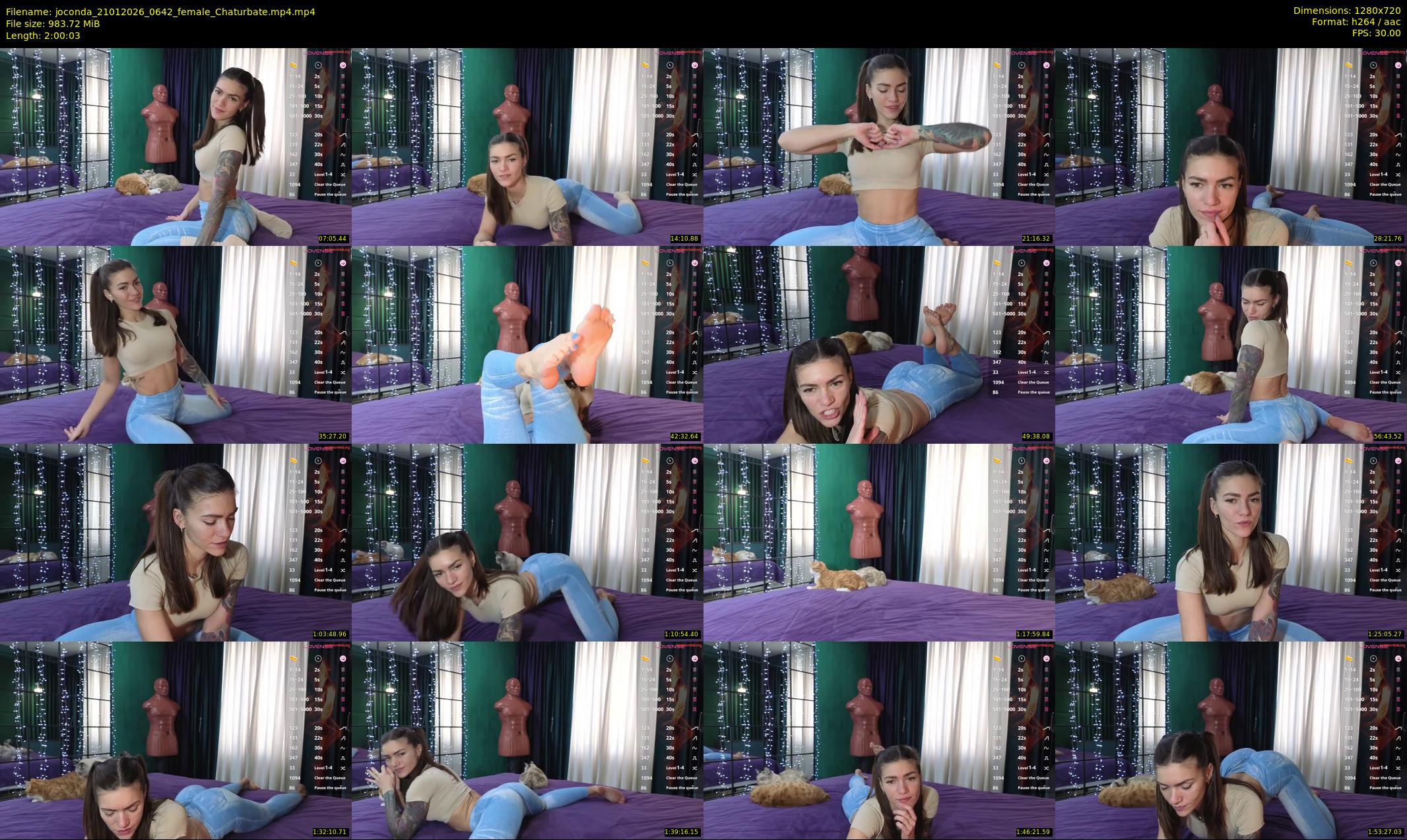 joconda — 121 minute Chaturbate female cam show recording, 720p, Jan 21, 2026