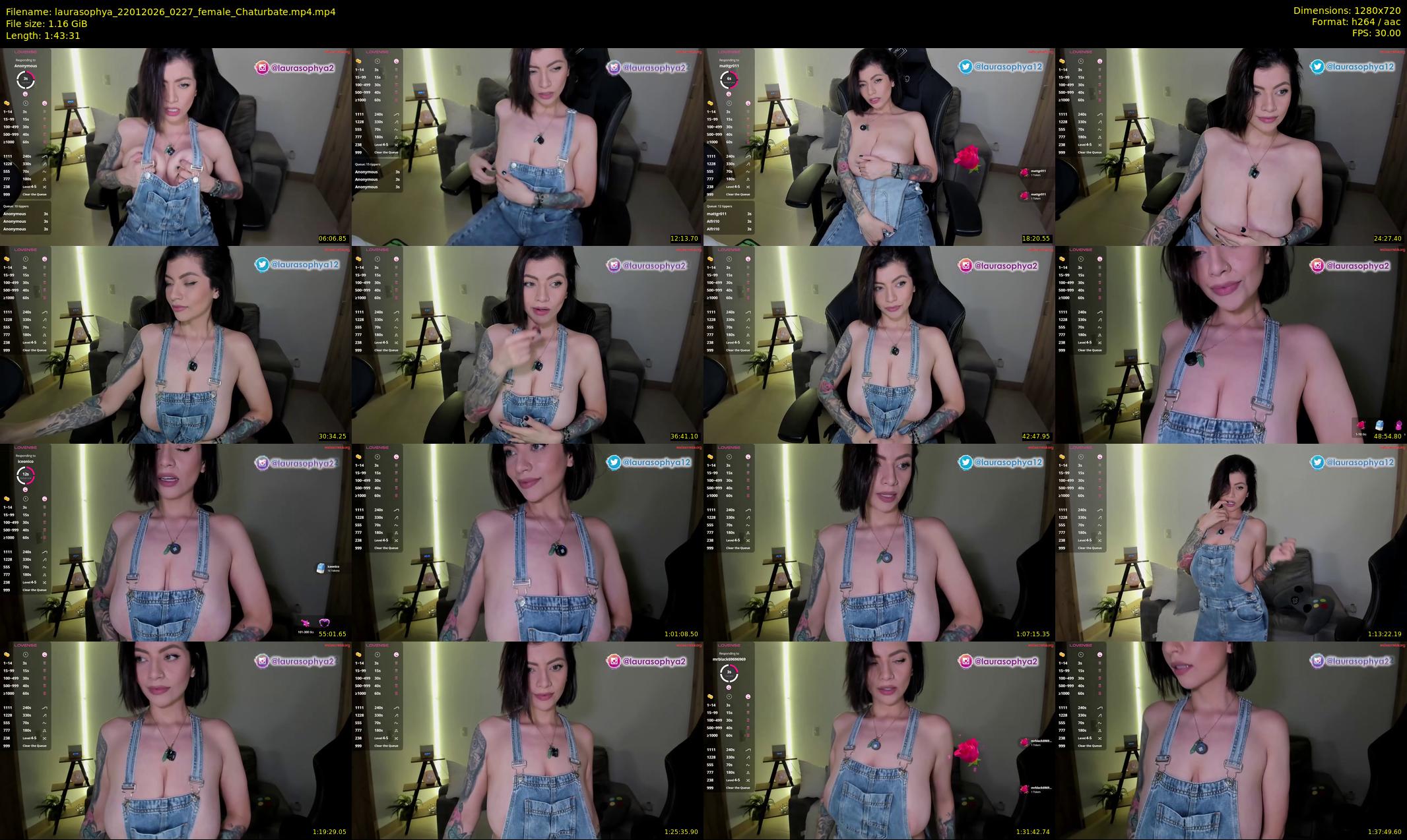 laurasophya — 104 minute Chaturbate female cam show recording, 720p, Jan 22, 2026