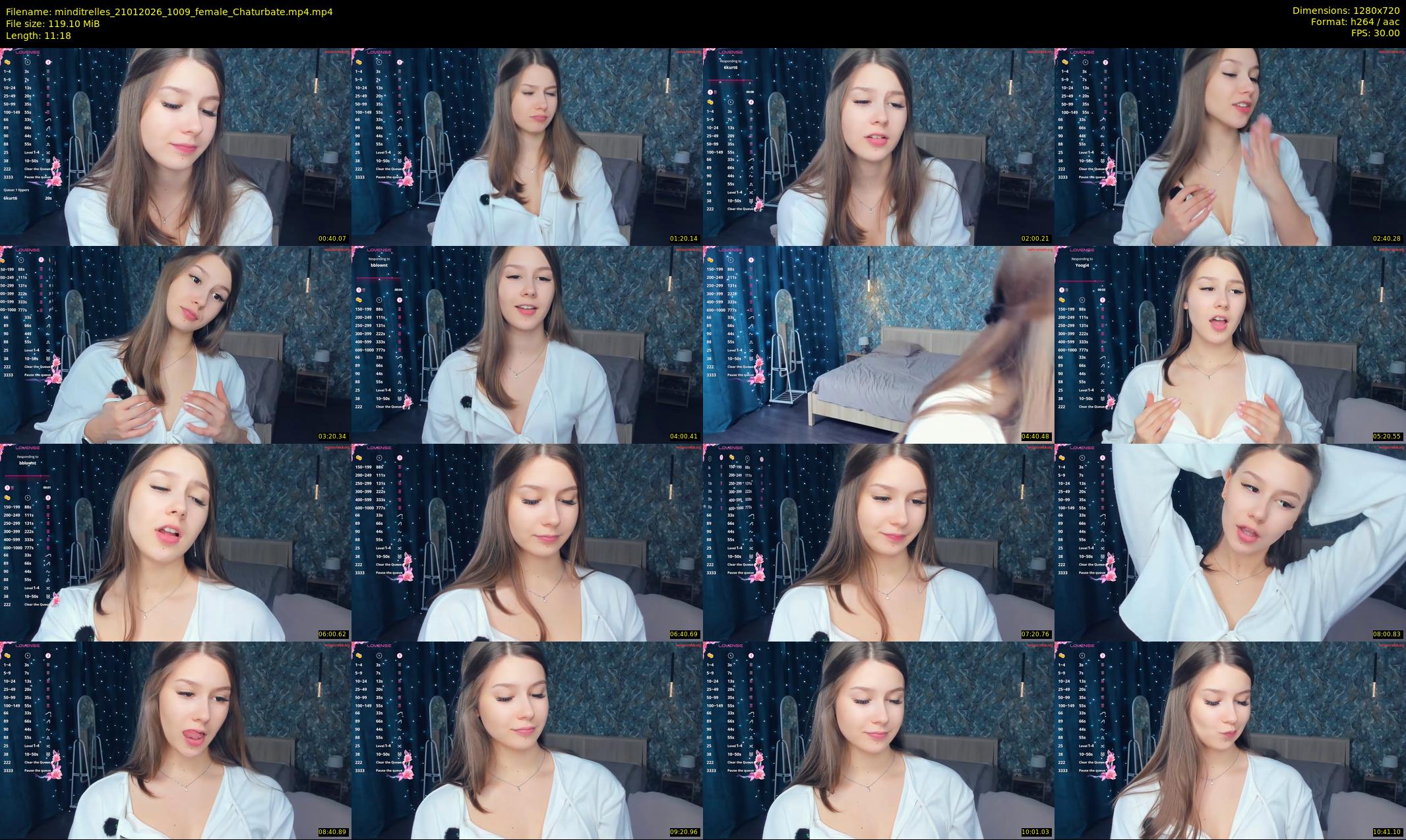minditrelles — 12 minute Chaturbate female cam show recording, 720p, Jan 21, 2026