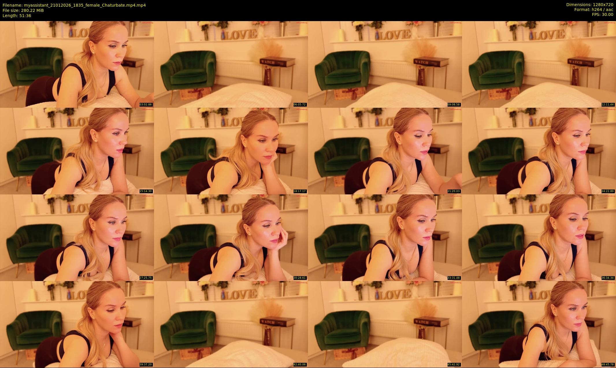 myassistant — 52 minute Chaturbate female cam show recording, 720p, Jan 21, 2026