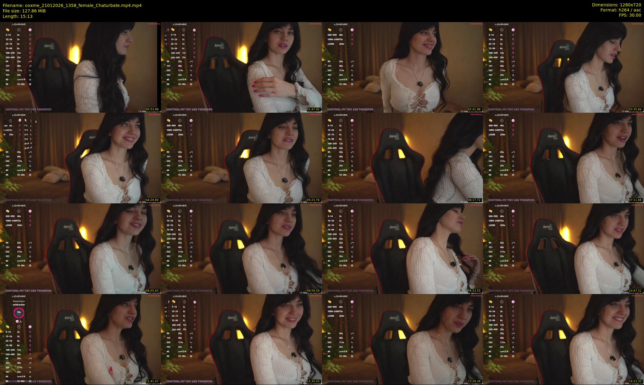 oxxme — 16 minute Chaturbate female cam show recording, 720p, Jan 21, 2026