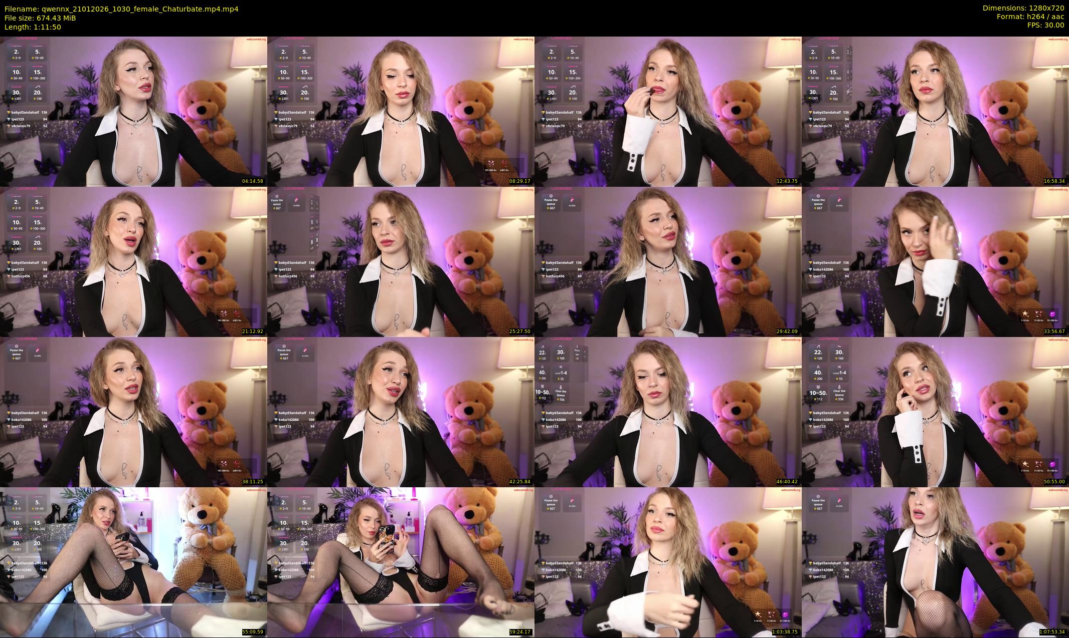 qwennx — 72 minute Chaturbate female cam show recording, 720p, Jan 21, 2026