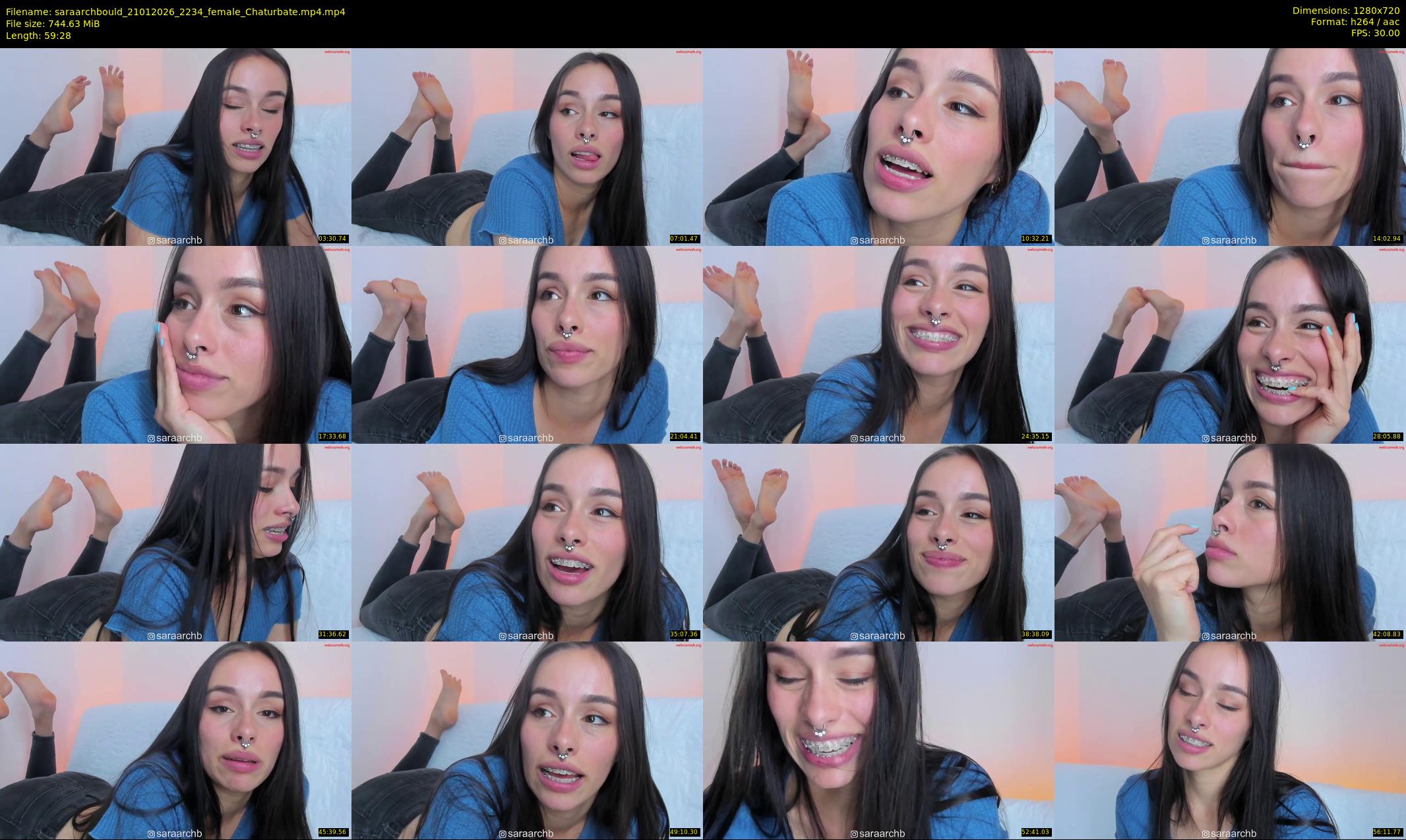 saraarchbould — 60 minute Chaturbate female cam show recording, 720p, Jan 21, 2026