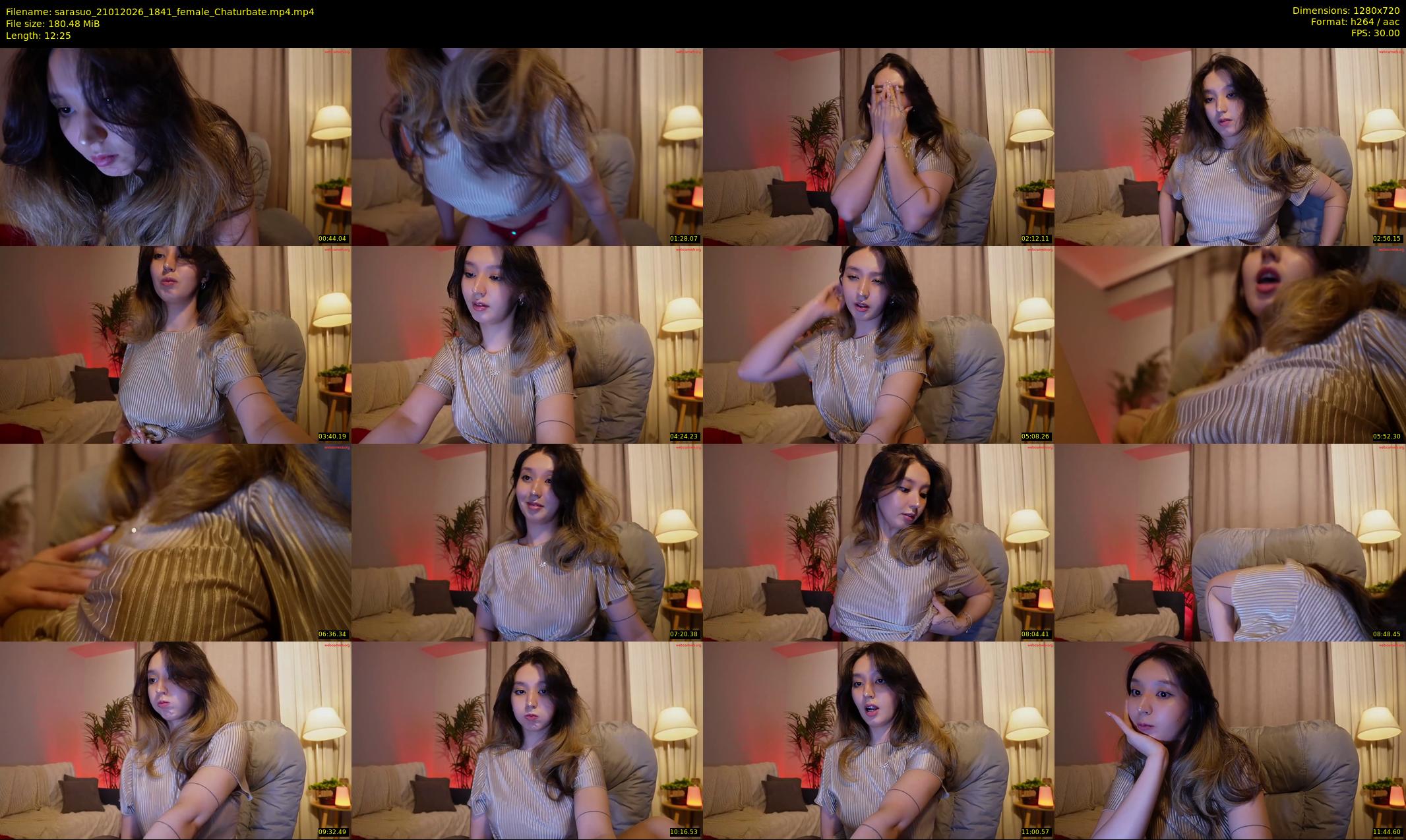 sarasuo — 13 minute Chaturbate female cam show recording, 720p, Jan 21, 2026