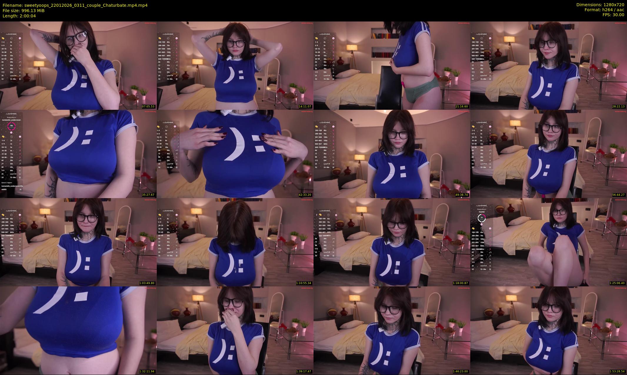 sweetyoops — 121 minute Chaturbate female cam show recording, 720p, Jan 22, 2026
