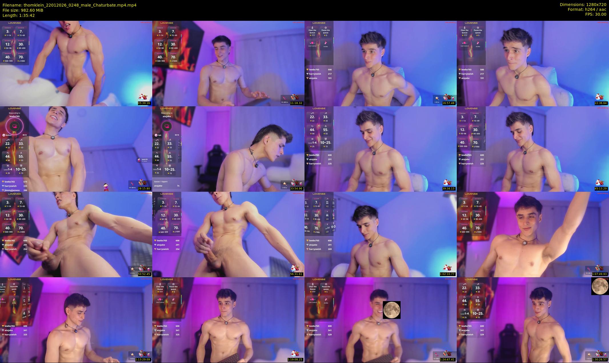 thomklein — 96 minute Chaturbate male cam show recording, 720p, Jan 22, 2026