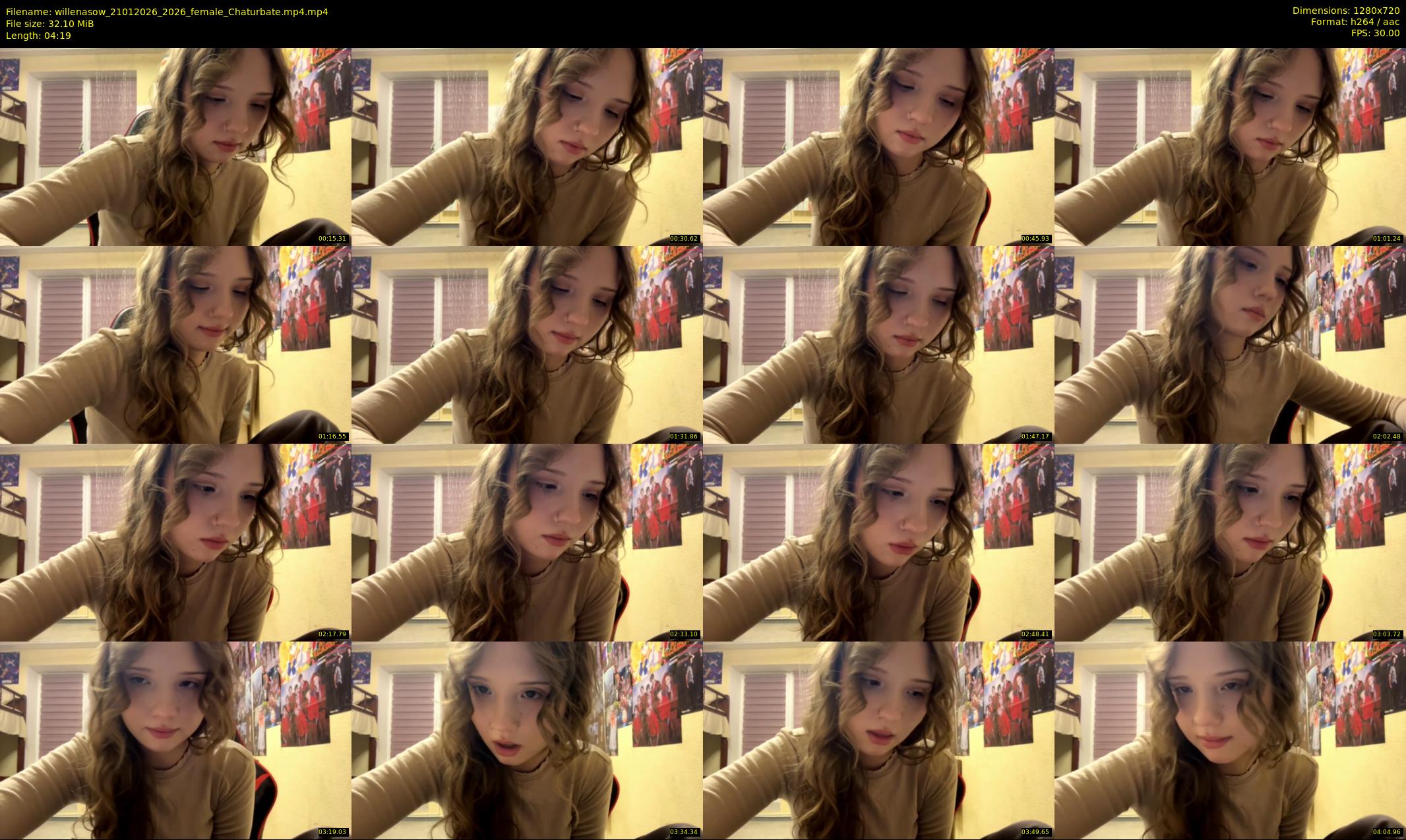 willenasow — 5 minute Chaturbate female cam show recording, 720p, Jan 21, 2026