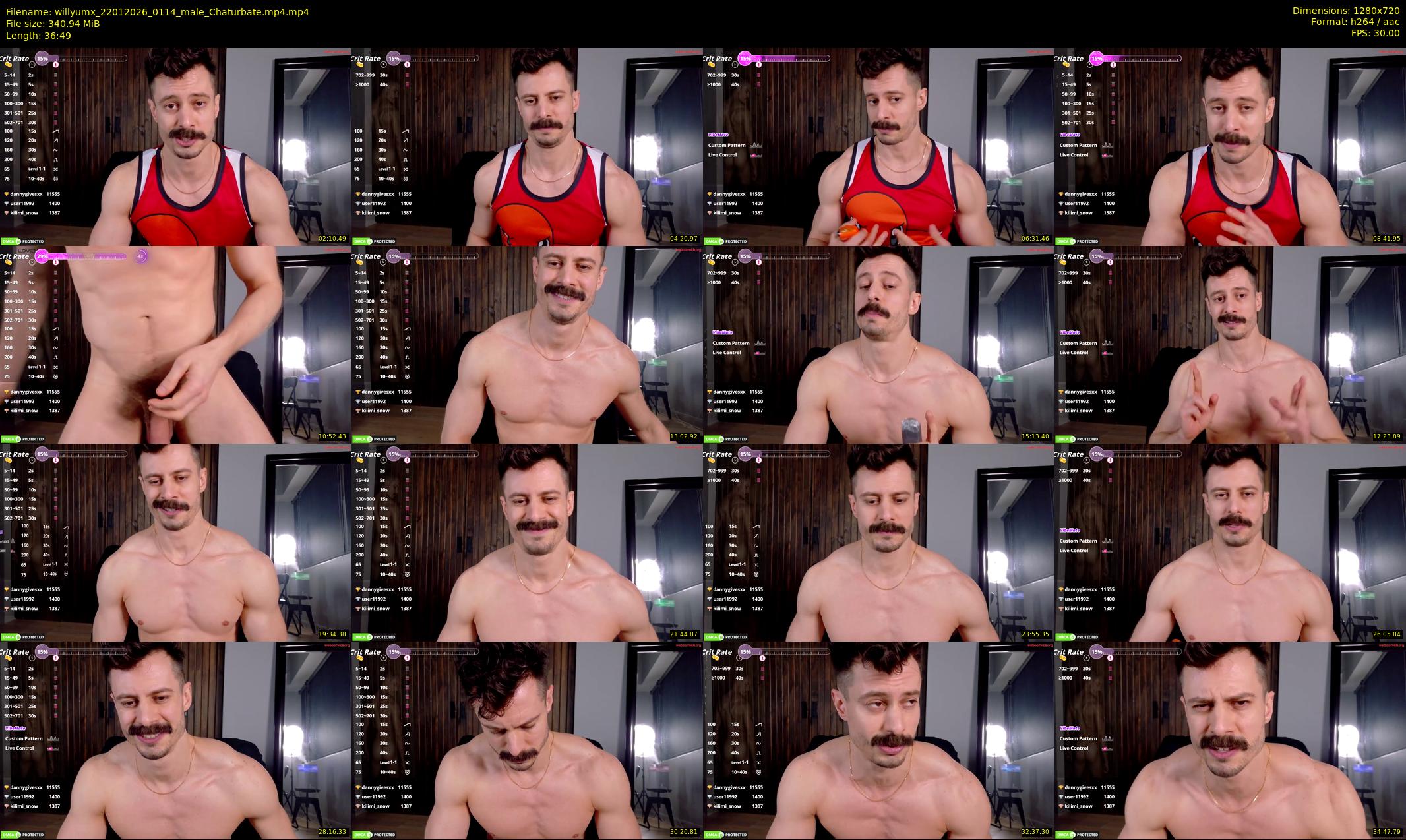 willyumx — 37 minute Chaturbate male cam show recording, 720p, Jan 22, 2026